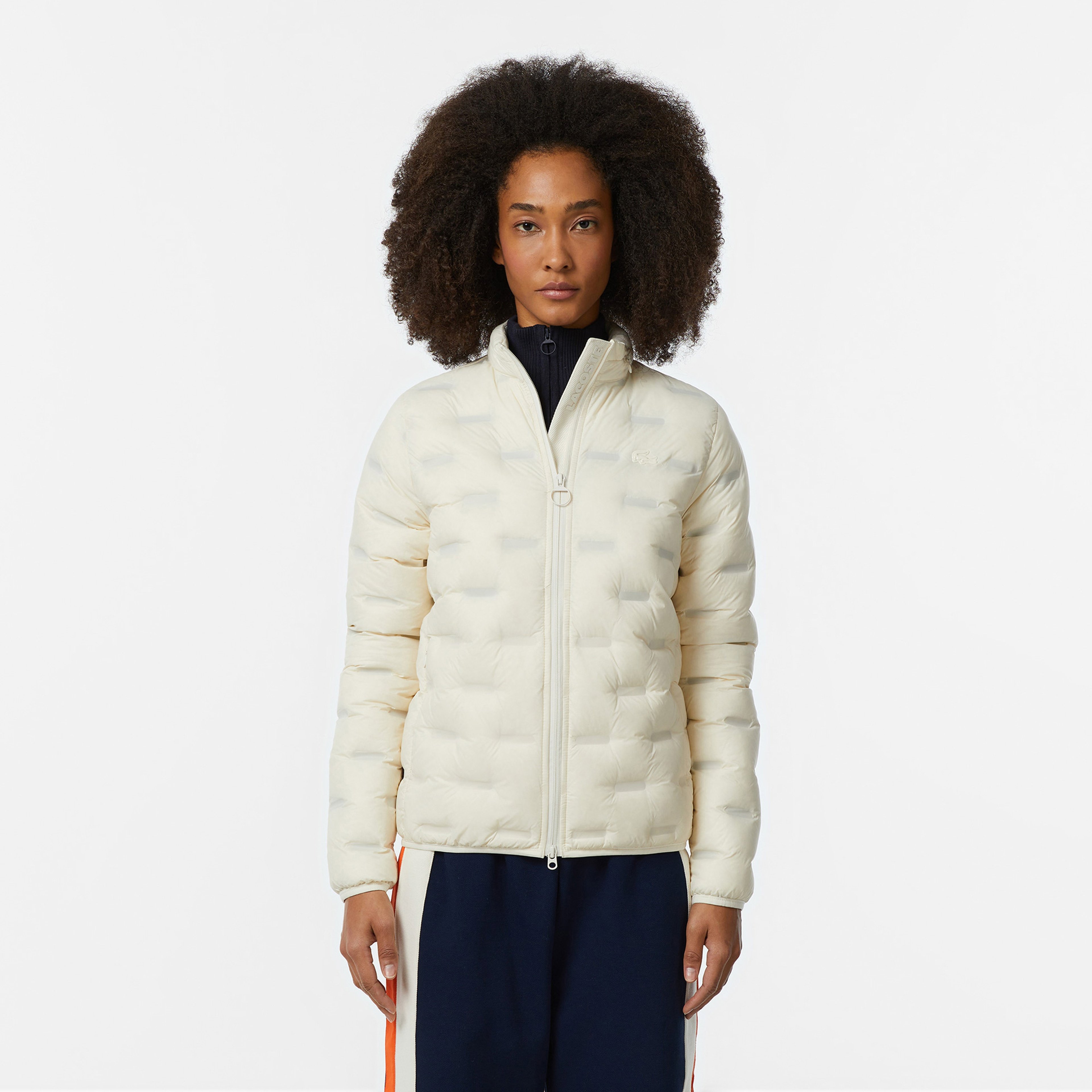 Kadın Regular Fit Kapüşonlu Kapitone Beyaz Mont