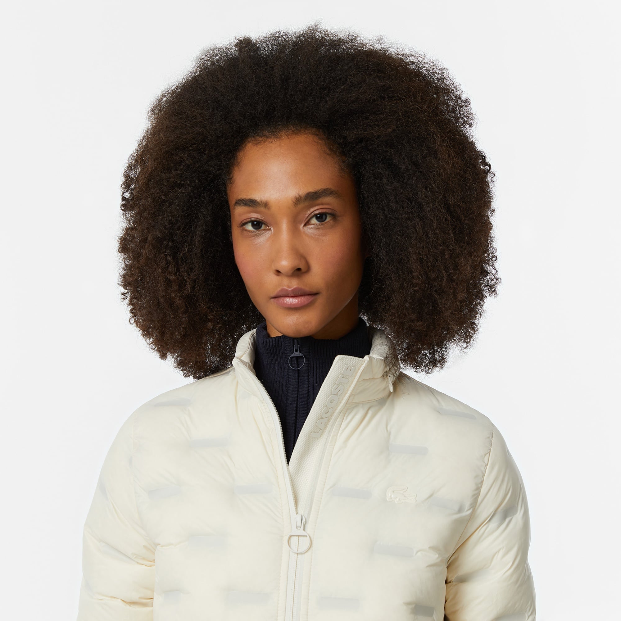 Kadın Regular Fit Kapüşonlu Kapitone Beyaz Mont