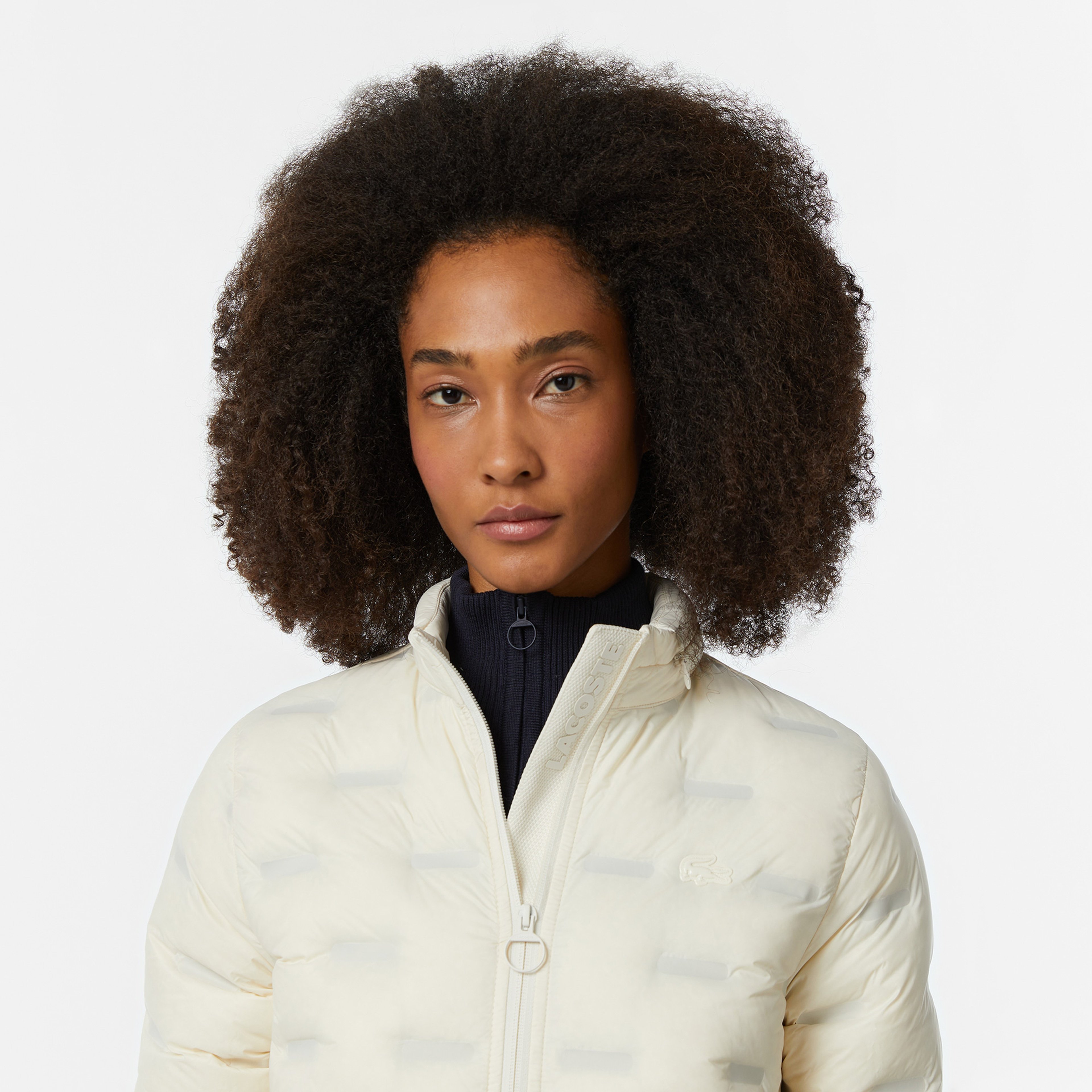 Kadın Regular Fit Kapüşonlu Kapitone Beyaz Mont