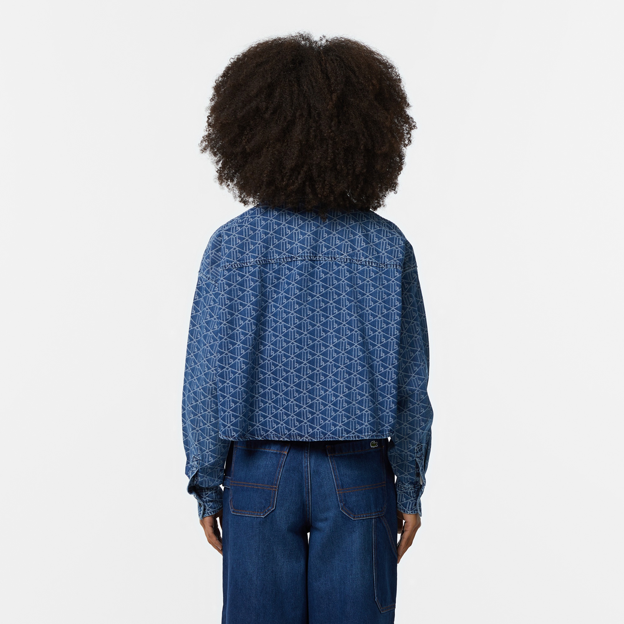 Lacoste Kadın Loose Fit Mavi Gömlek