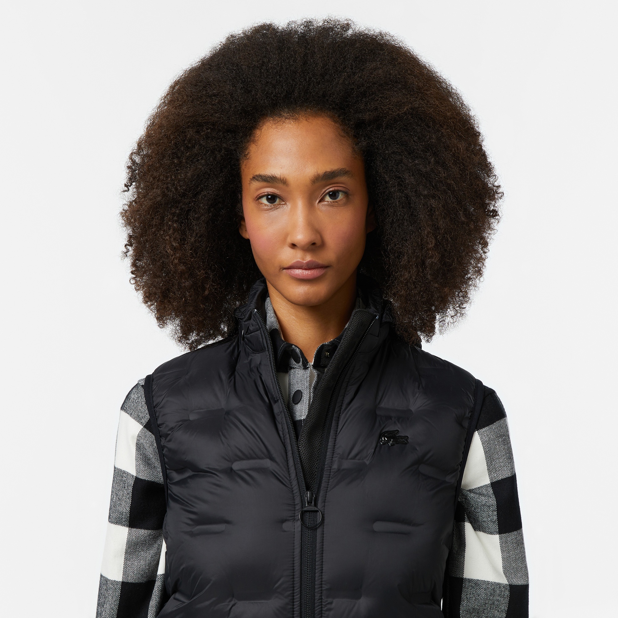 Lacoste Kadın Kapitone Regular Fit Kapüşonlu Kapitone Siyah Yelek