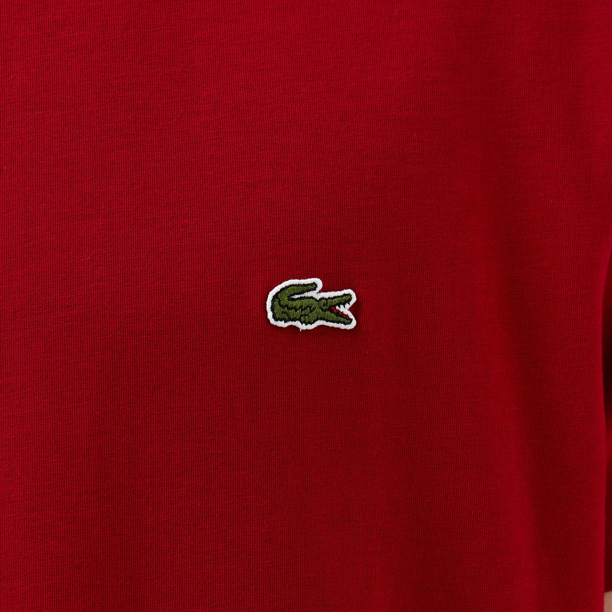 Lacoste Erkek Slim Fit Bisiklet Yaka Bordo T-Shirt görsel 7