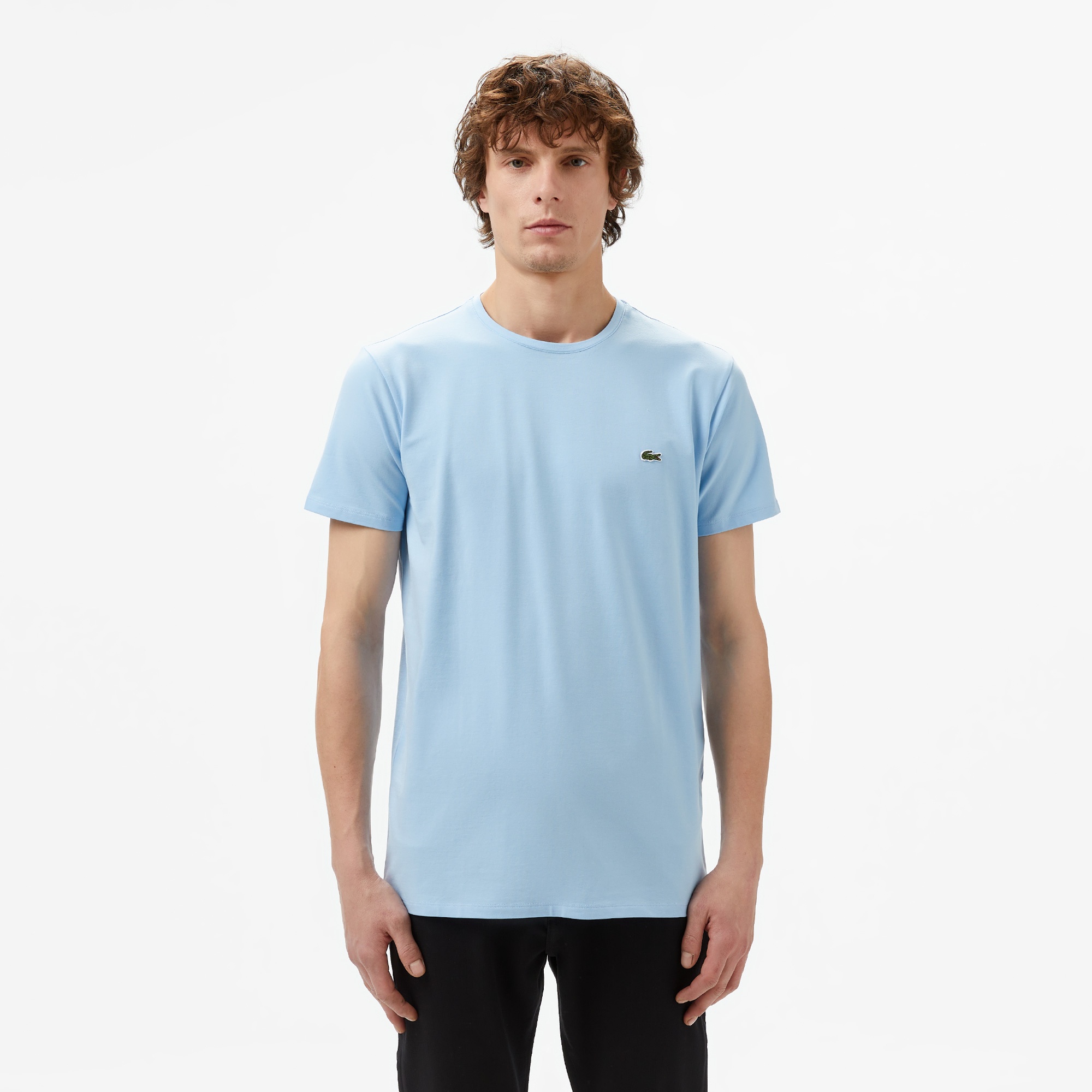 Lacoste Erkek Slim Fit Bisiklet Yaka Mavi T-Shirt
