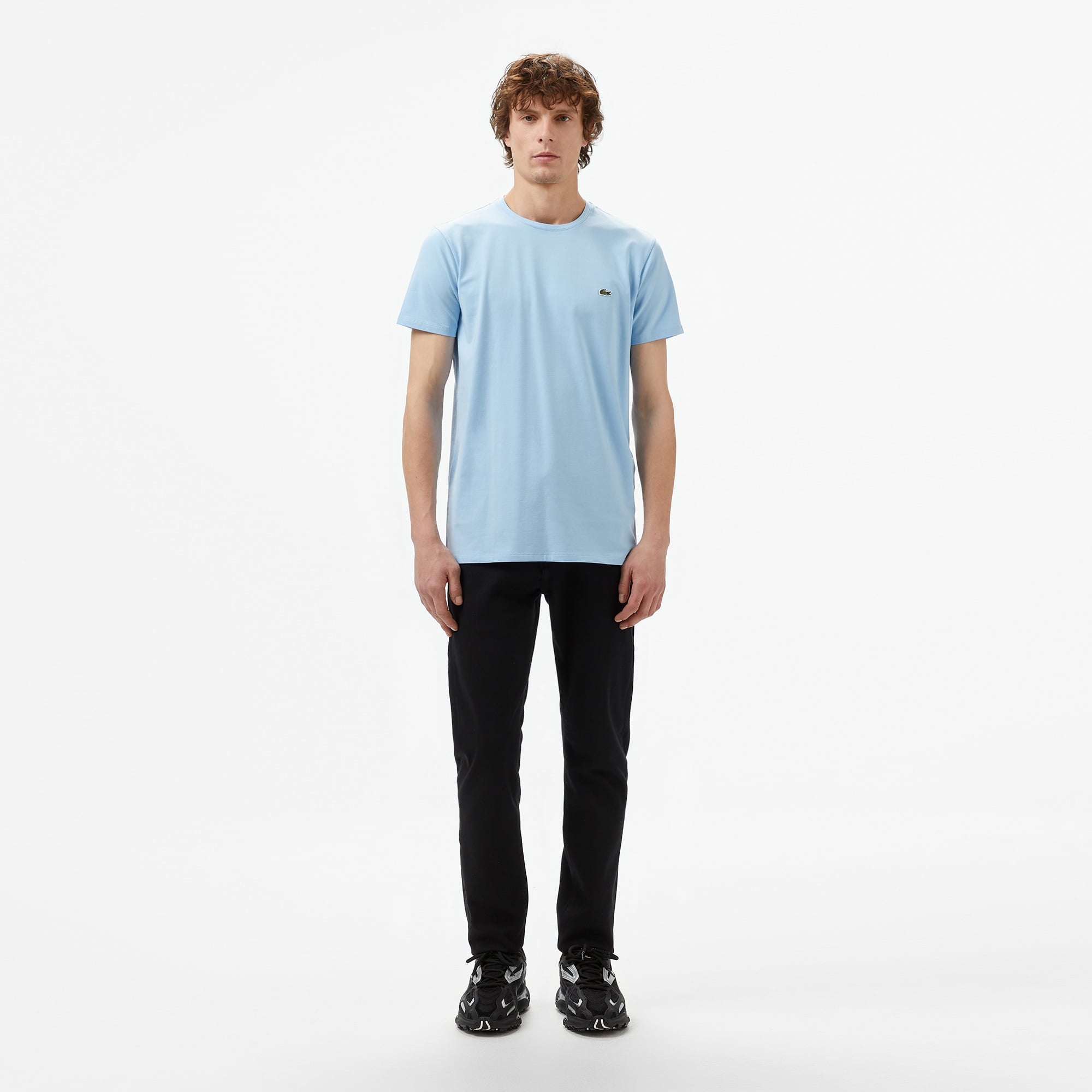 Lacoste Erkek Slim Fit Bisiklet Yaka Mavi T-Shirt