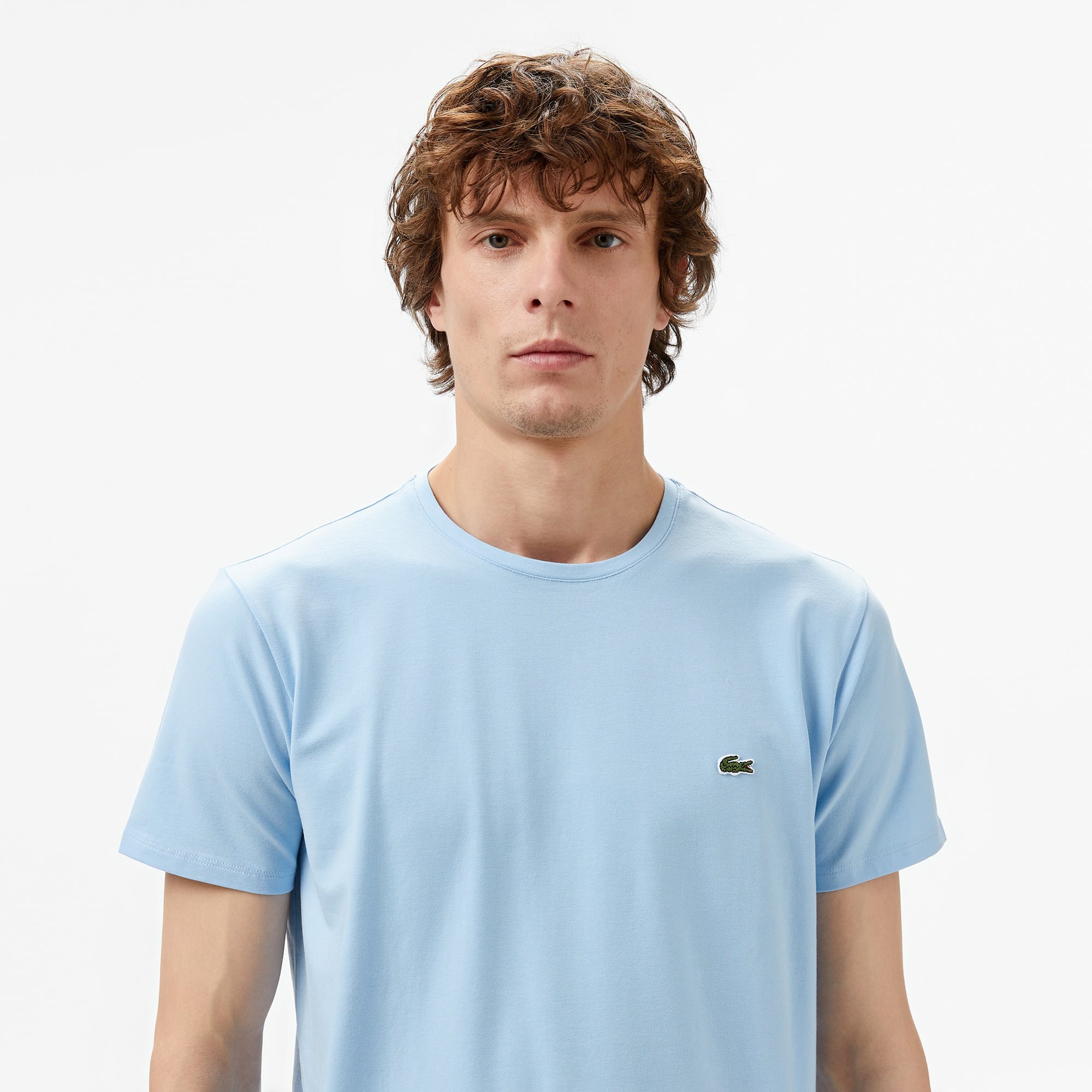 Lacoste Erkek Slim Fit Bisiklet Yaka Mavi T-Shirt