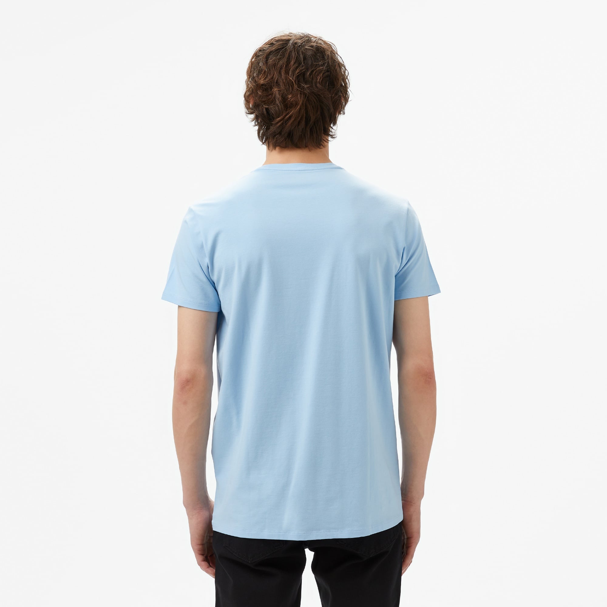 Lacoste Erkek Slim Fit Bisiklet Yaka Mavi T-Shirt