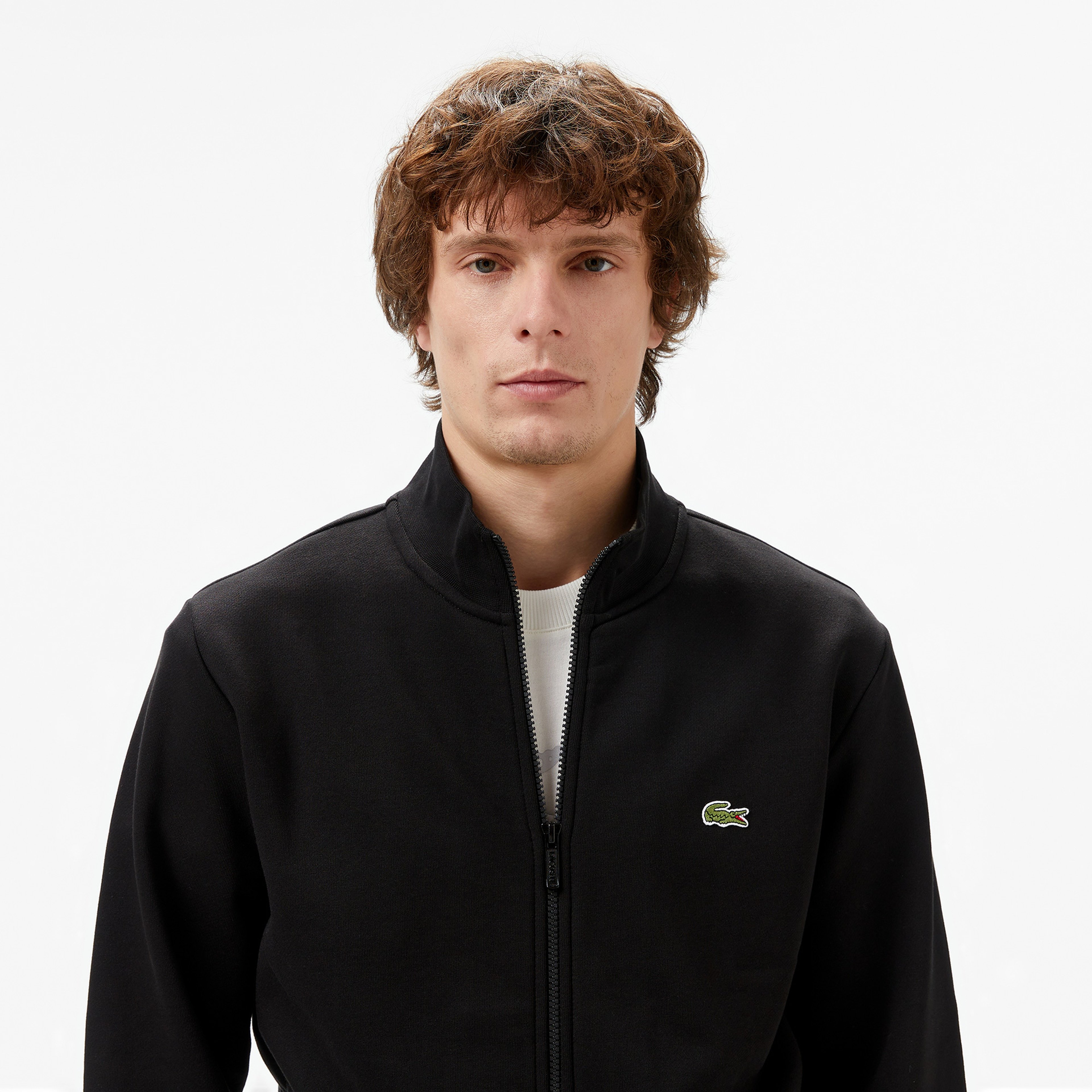 Erkek Regular Fit Fermuarlı Siyah Sweatshirt