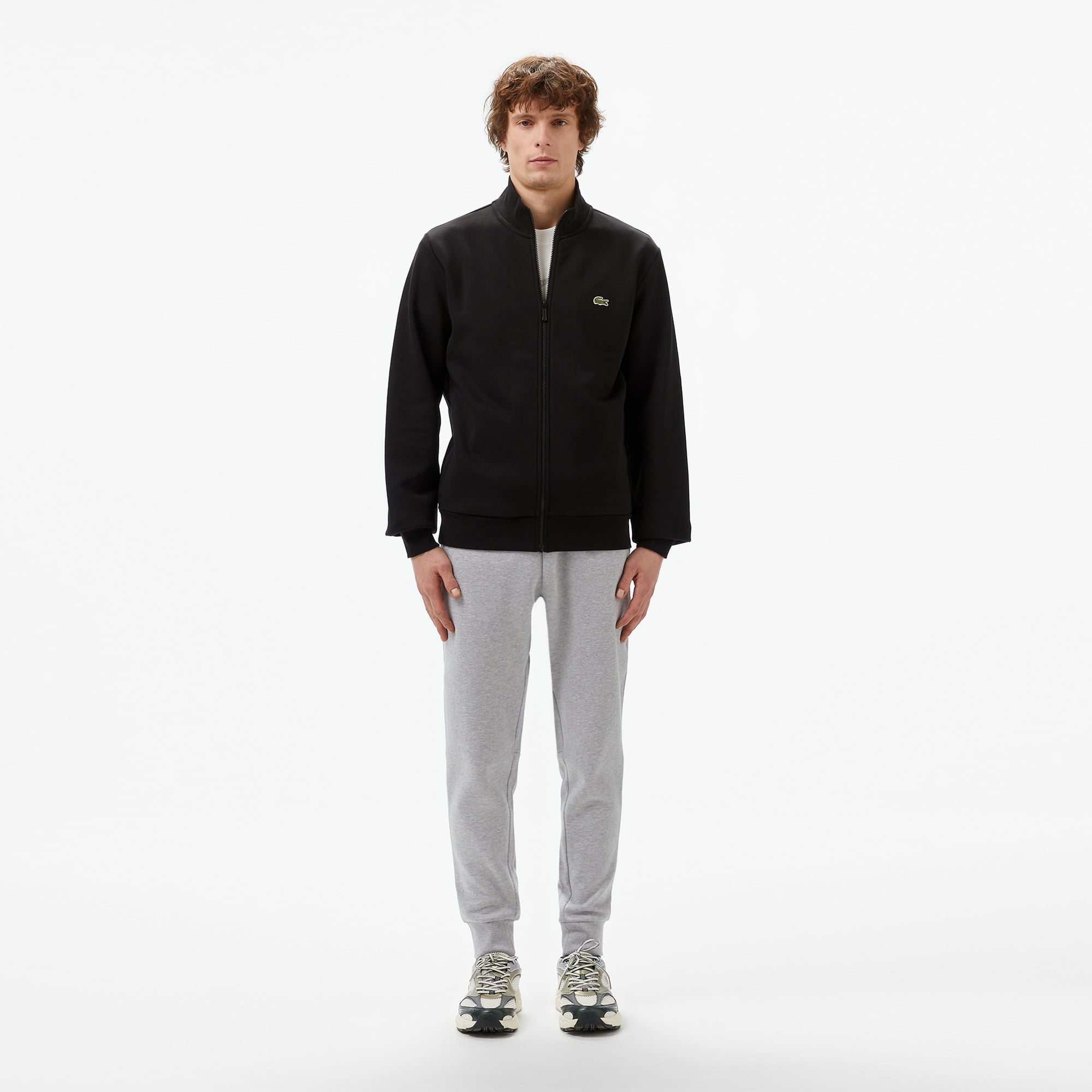 Erkek Regular Fit Fermuarlı Siyah Sweatshirt