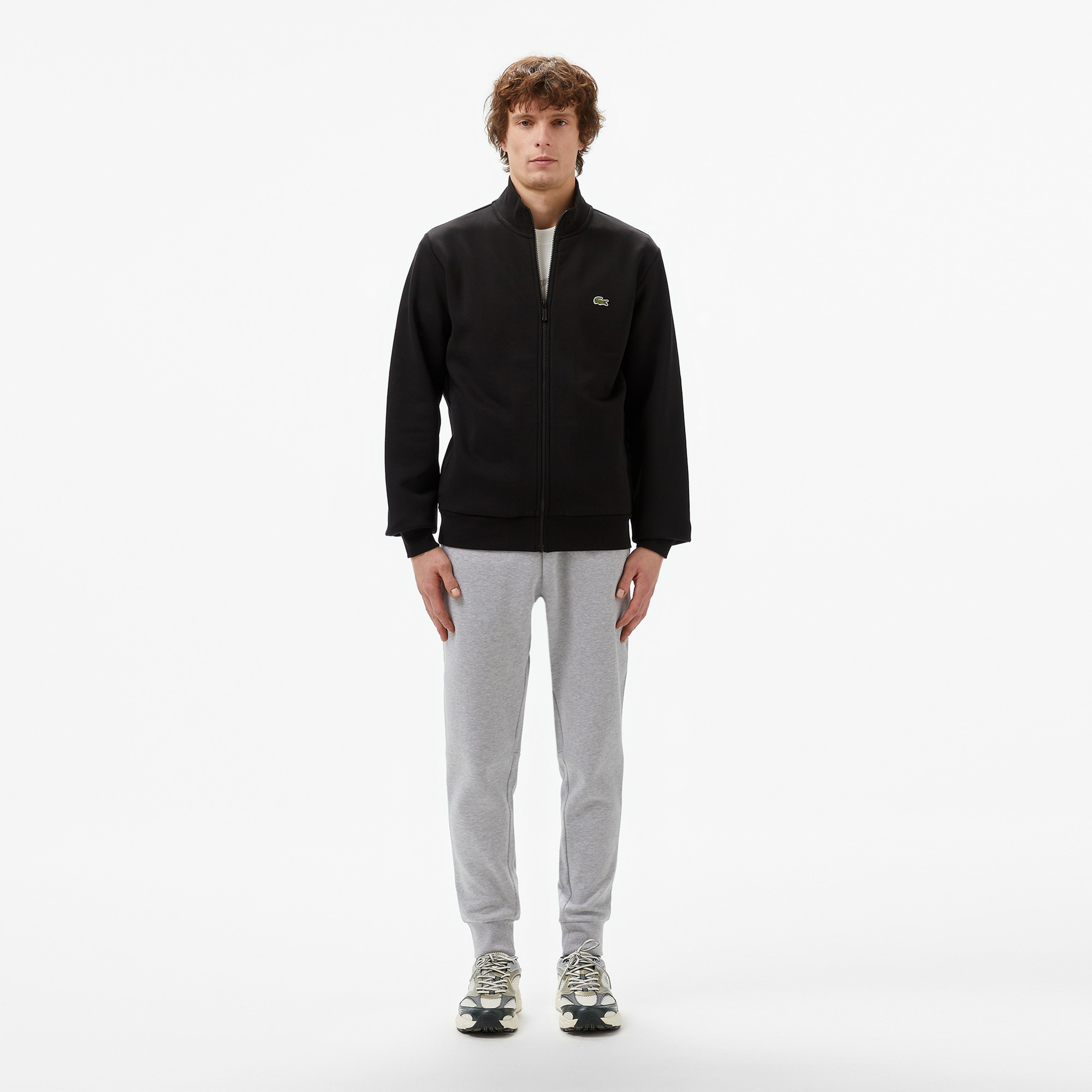 Erkek Regular Fit Fermuarlı Siyah Sweatshirt