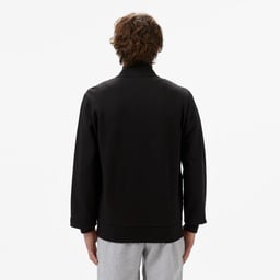 Erkek Regular Fit Fermuarlı Siyah Sweatshirt Siyah