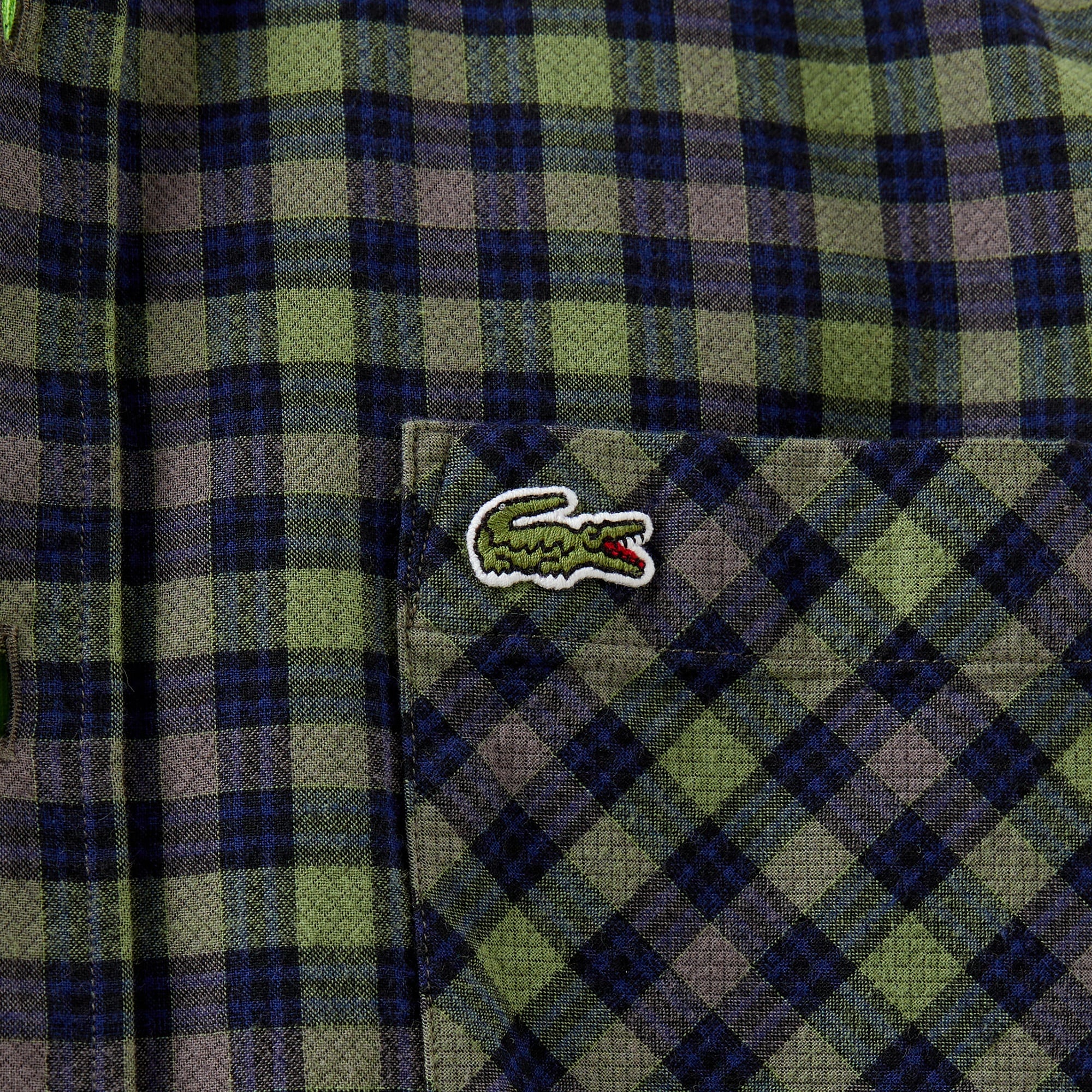 Erkek Regular Fit Ekose Koyu Yeşil Gömlek