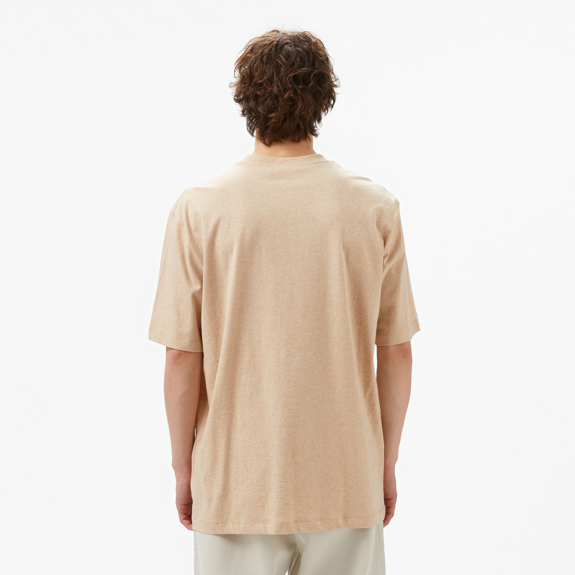 Lacoste Erkek Loose Fit Bisiklet Yaka Bej T-Shirt