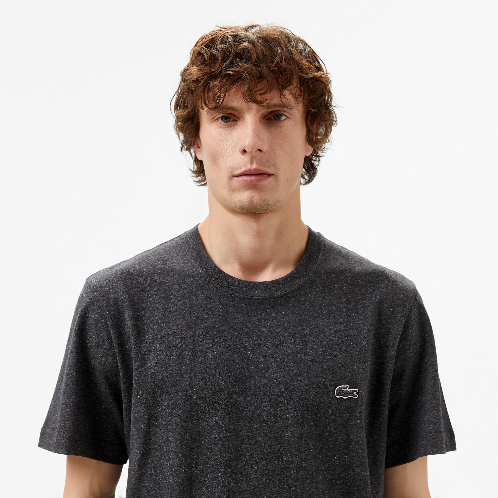 Lacoste Erkek Regular Fit Bisiklet Yaka Koyu Gri T-Shirt