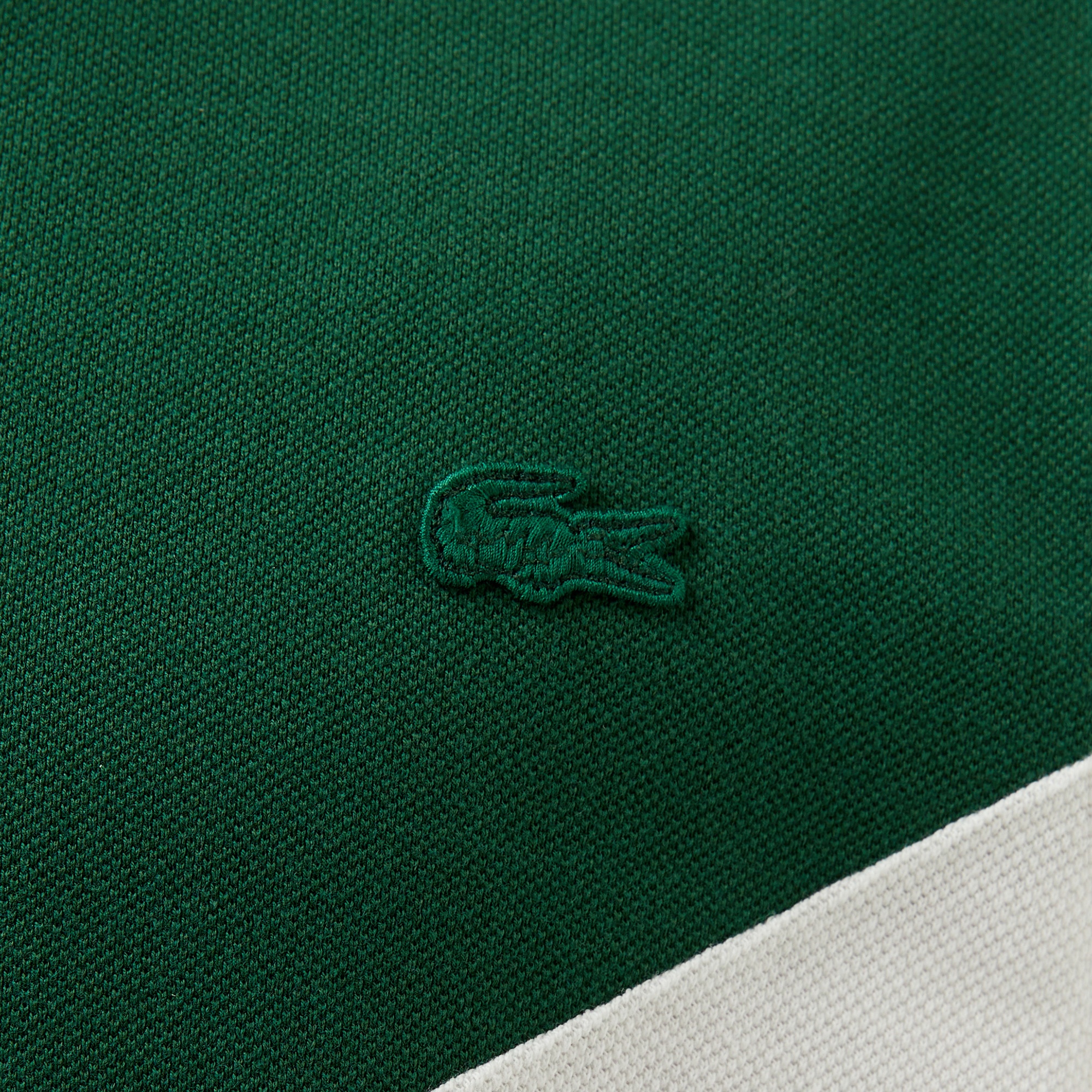 Lacoste Erkek Classic Fit Uzun Kollu Renk Bloklu Yeşil Polo