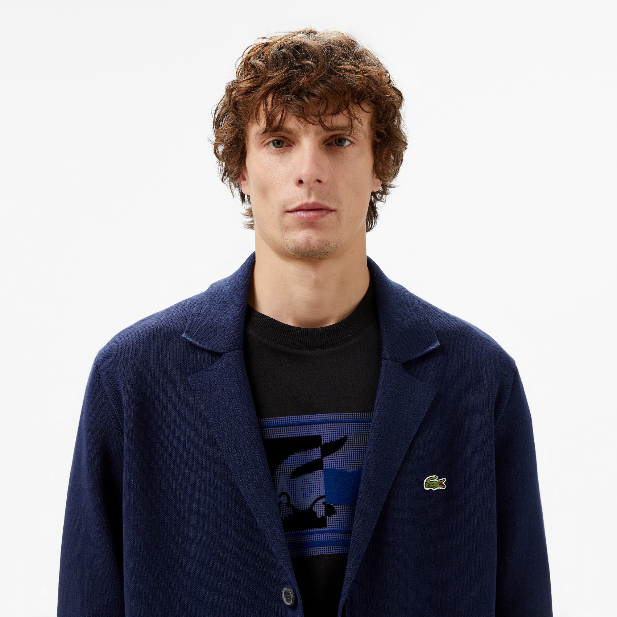 Lacoste Erkek Classic Fit V Yaka Lacivert Hırka