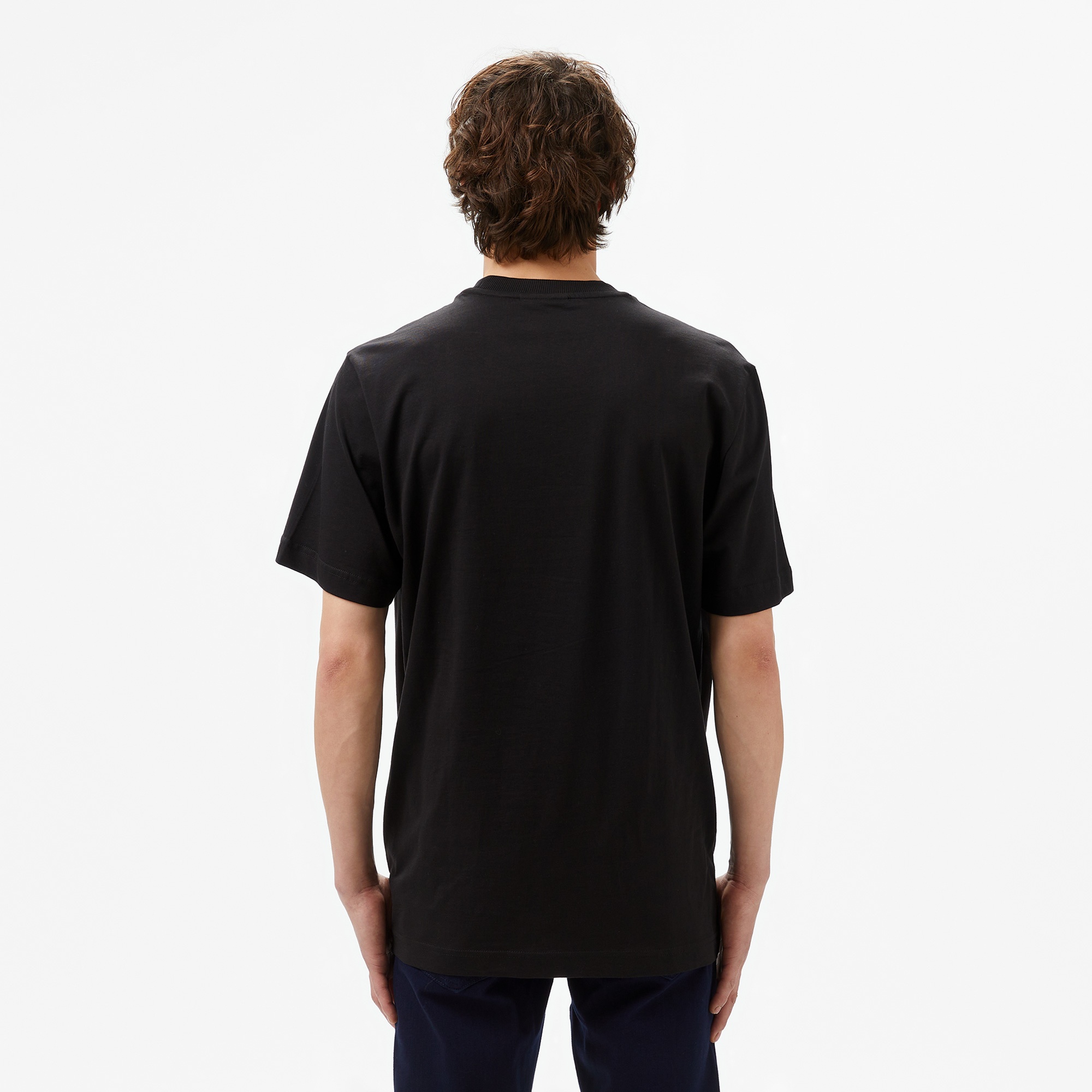 Lacoste Erkek Regular Fit Bisiklet Yaka Baskılı Siyah T-Shirt