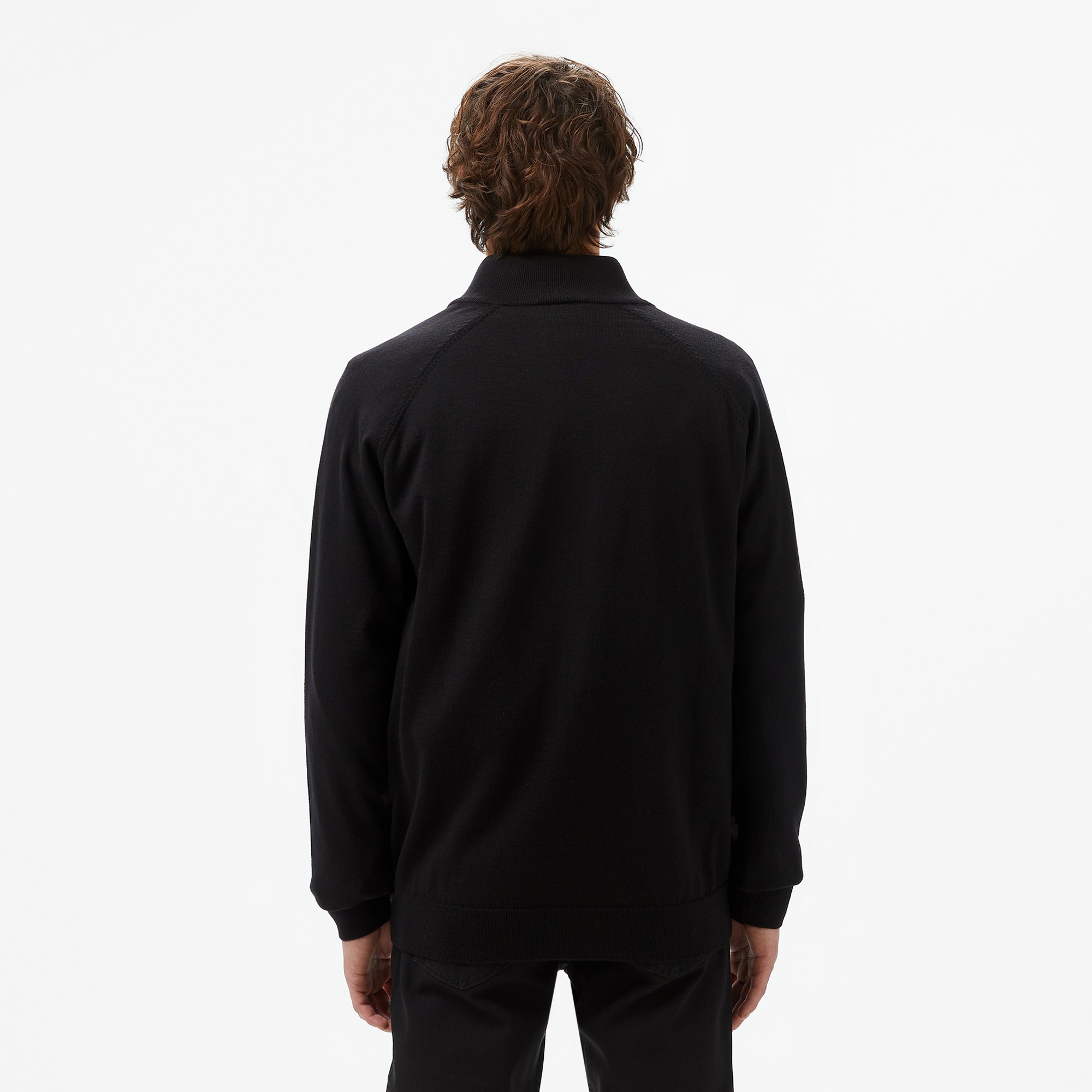 Lacoste Erkek Regular Fit Yarım Fermuarlı Siyah Triko