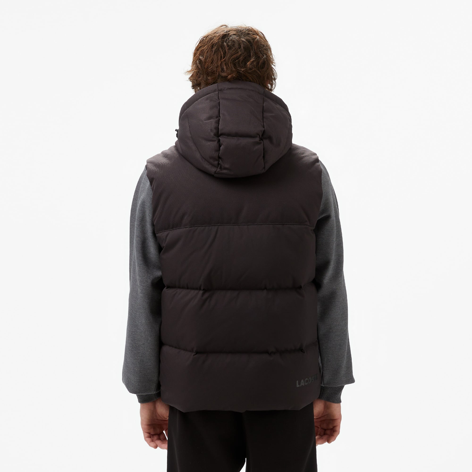 Lacoste Erkek Kapüşonlu Siyah Şişme Yelek