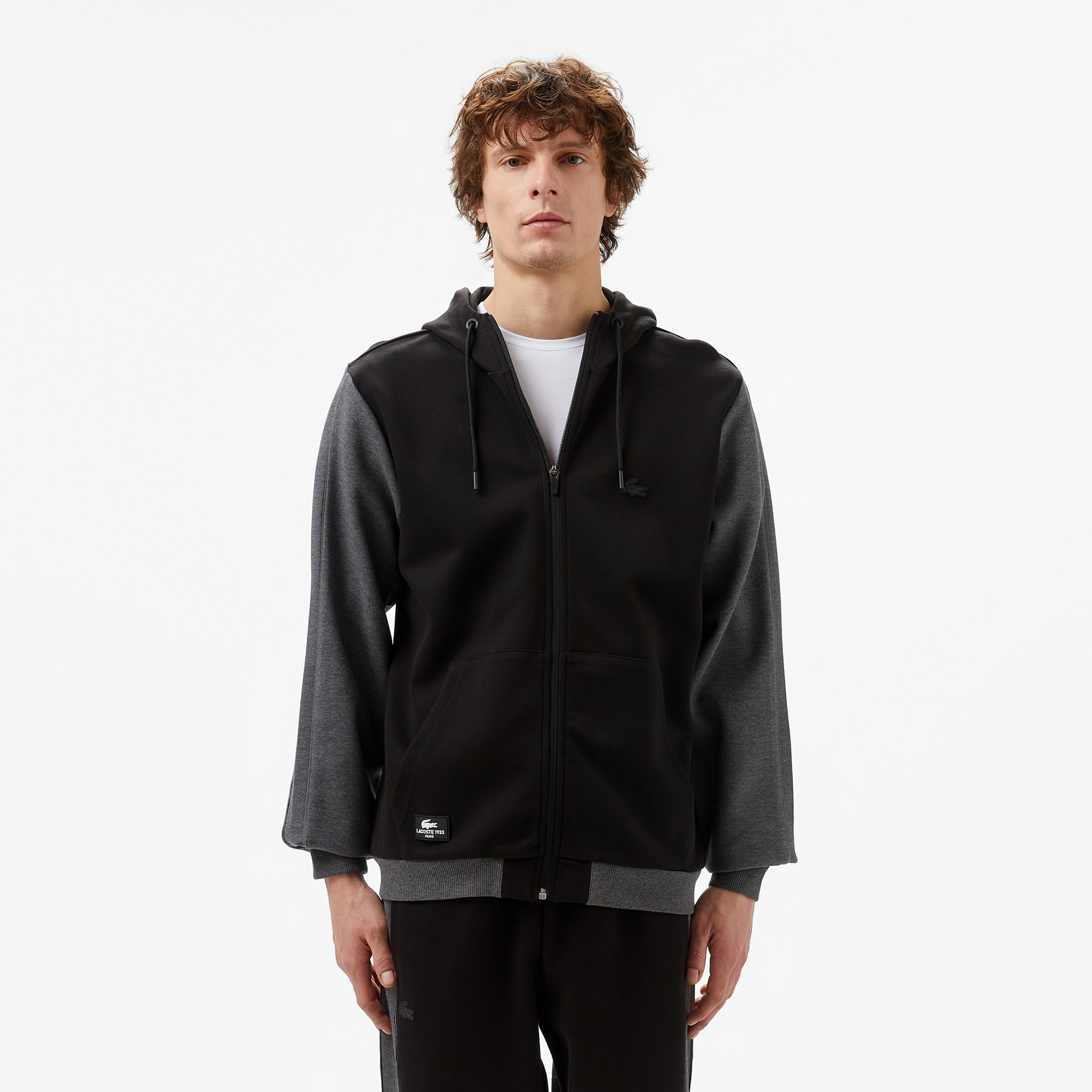 Lacoste Erkek Slim Fit Kapüşonlu Siyah Sweatshirt