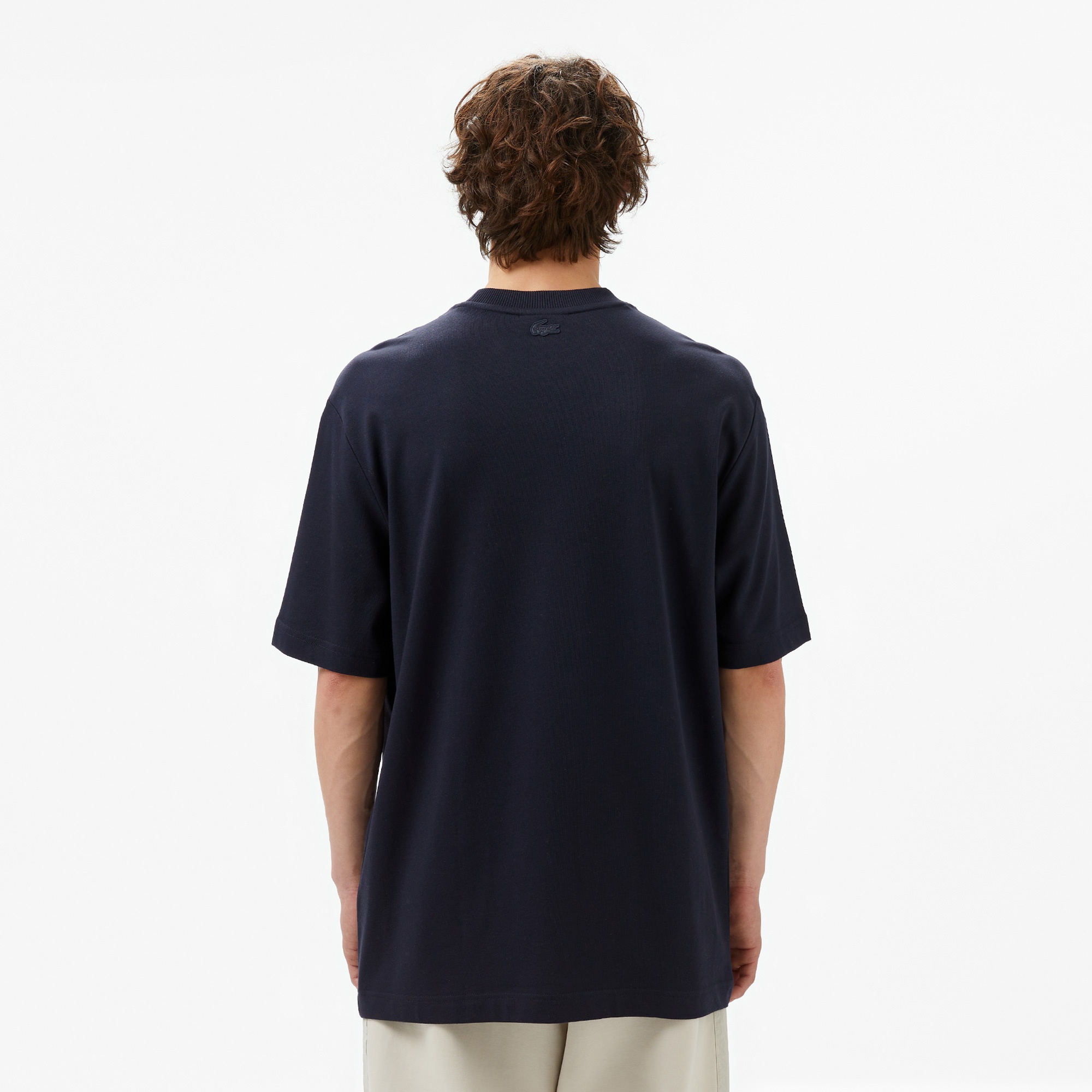 Lacoste Erkek Regular Fit Bisiklet Yaka Baskılı Lacivert T-Shirt