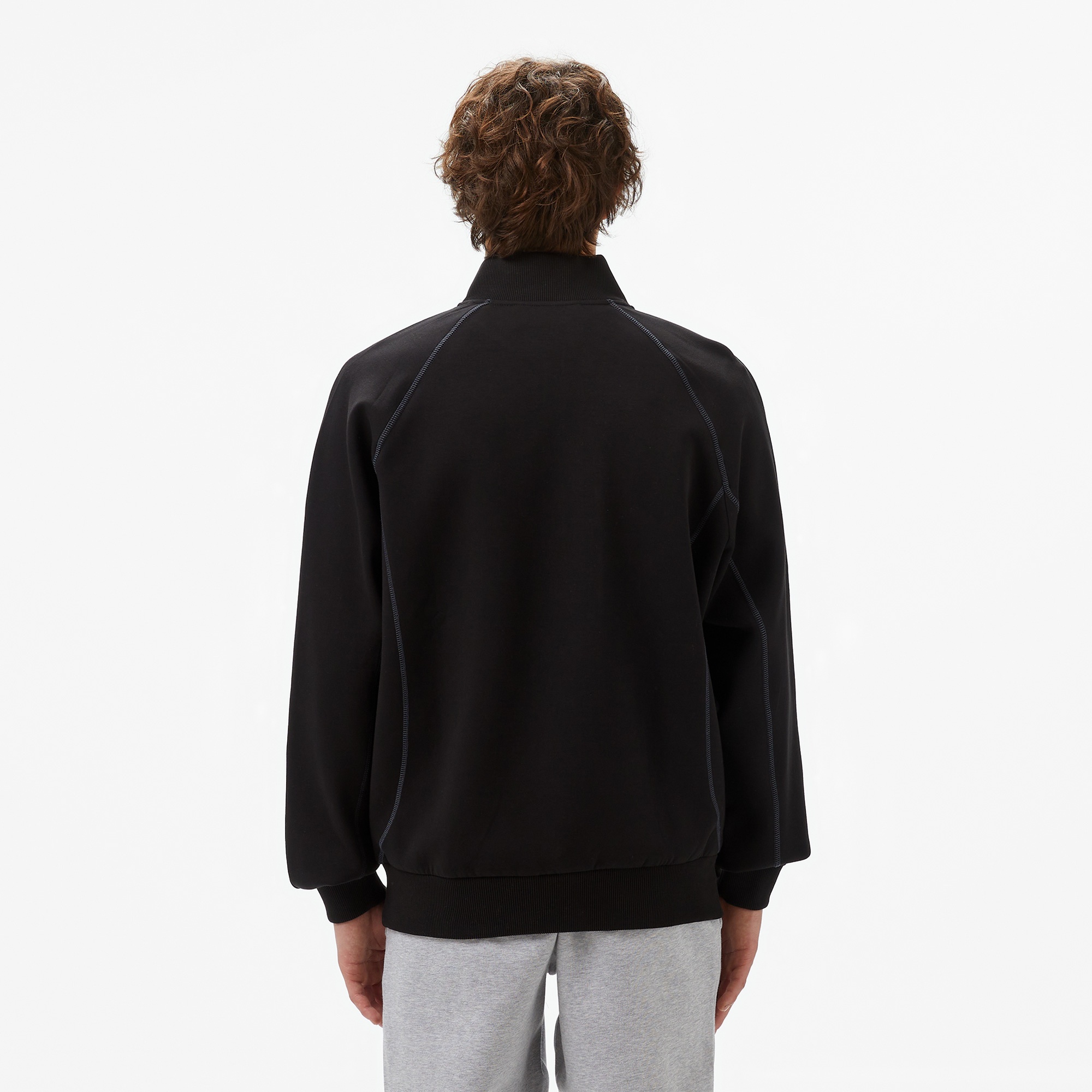 Lacoste Erkek Relaxed Fit Yarım Fermuarlı Siyah Sweatshirt