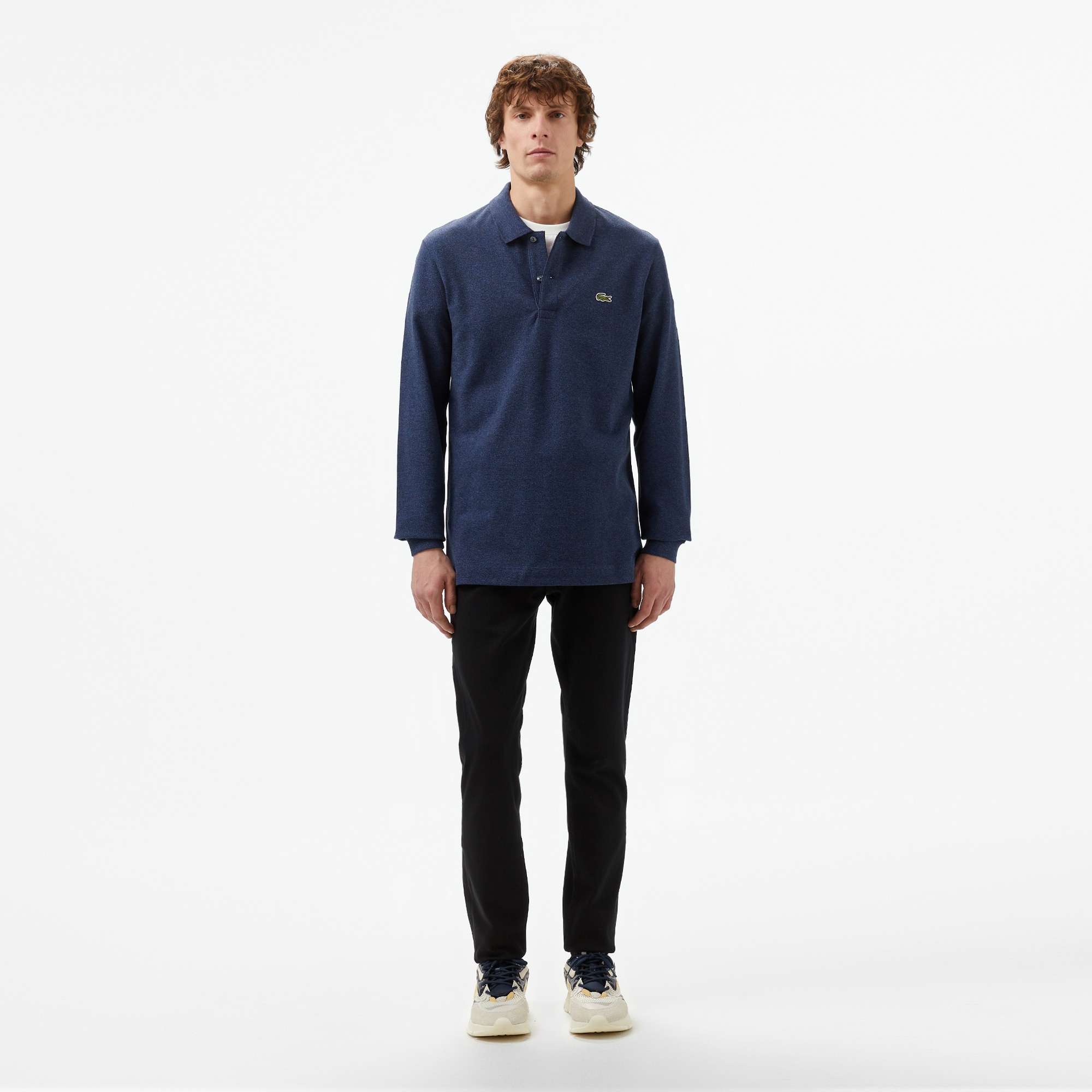Lacoste L.12.12 Erkek Slim Fit Uzun Kollu Lacivert Polo