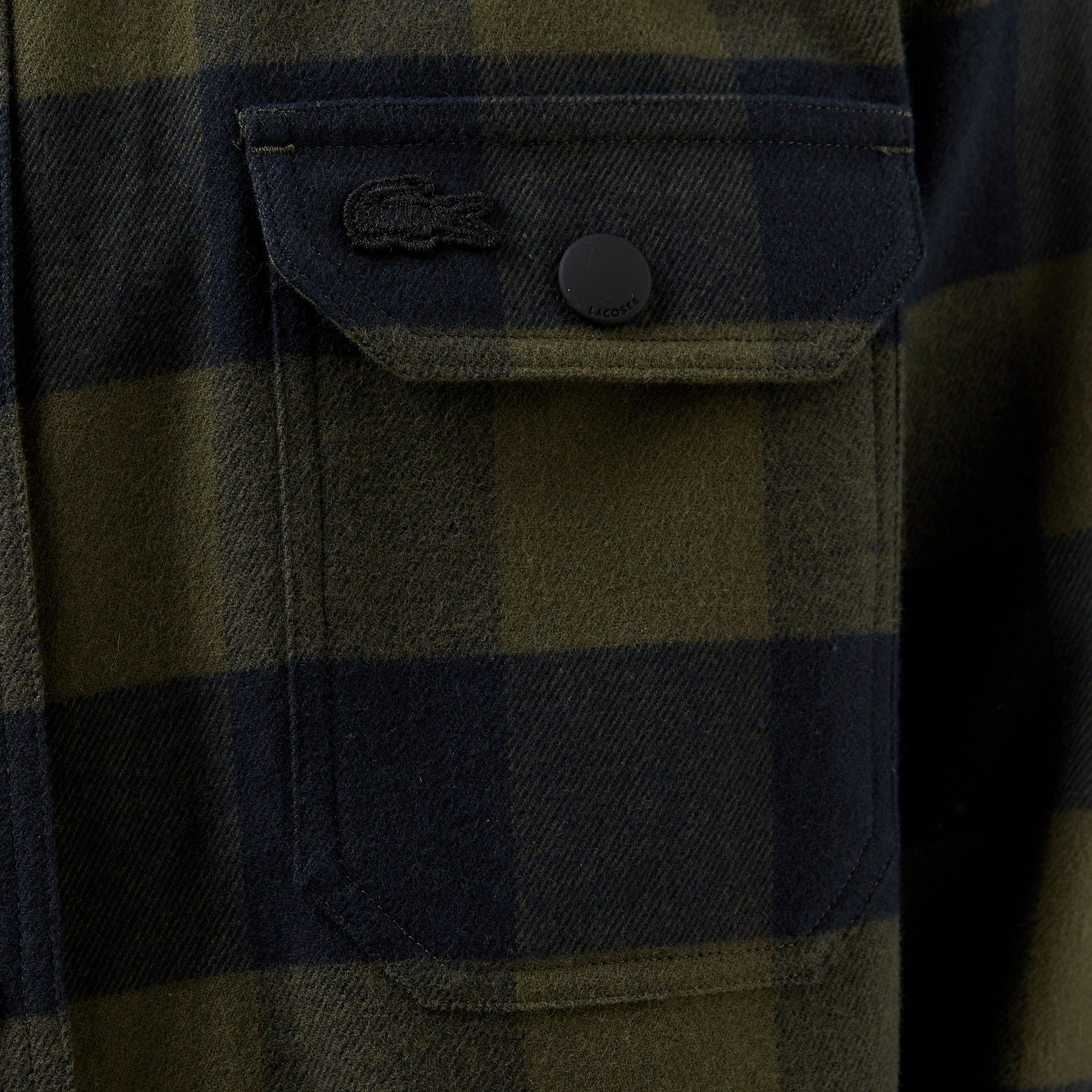 Erkek Slim Fit Ekose Yeşil Gömlek