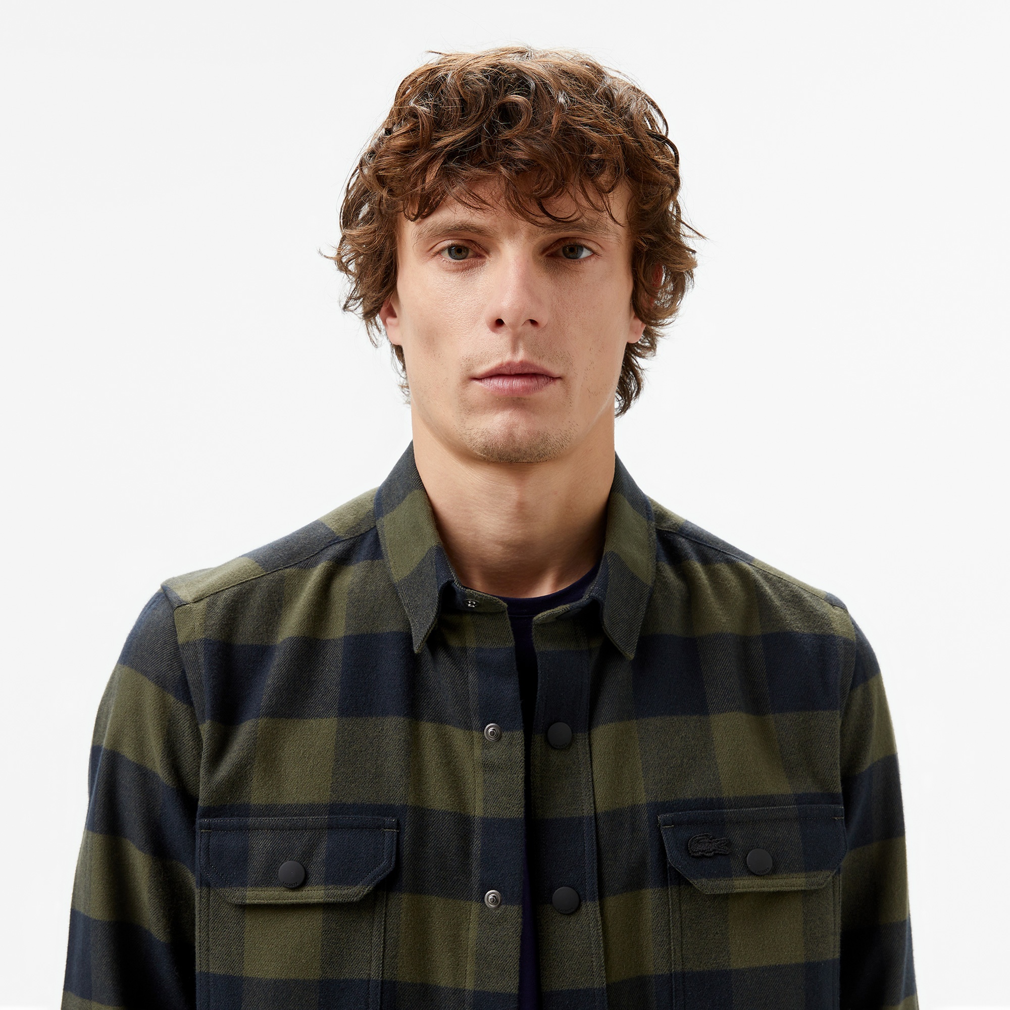 Erkek Slim Fit Ekose Yeşil Gömlek