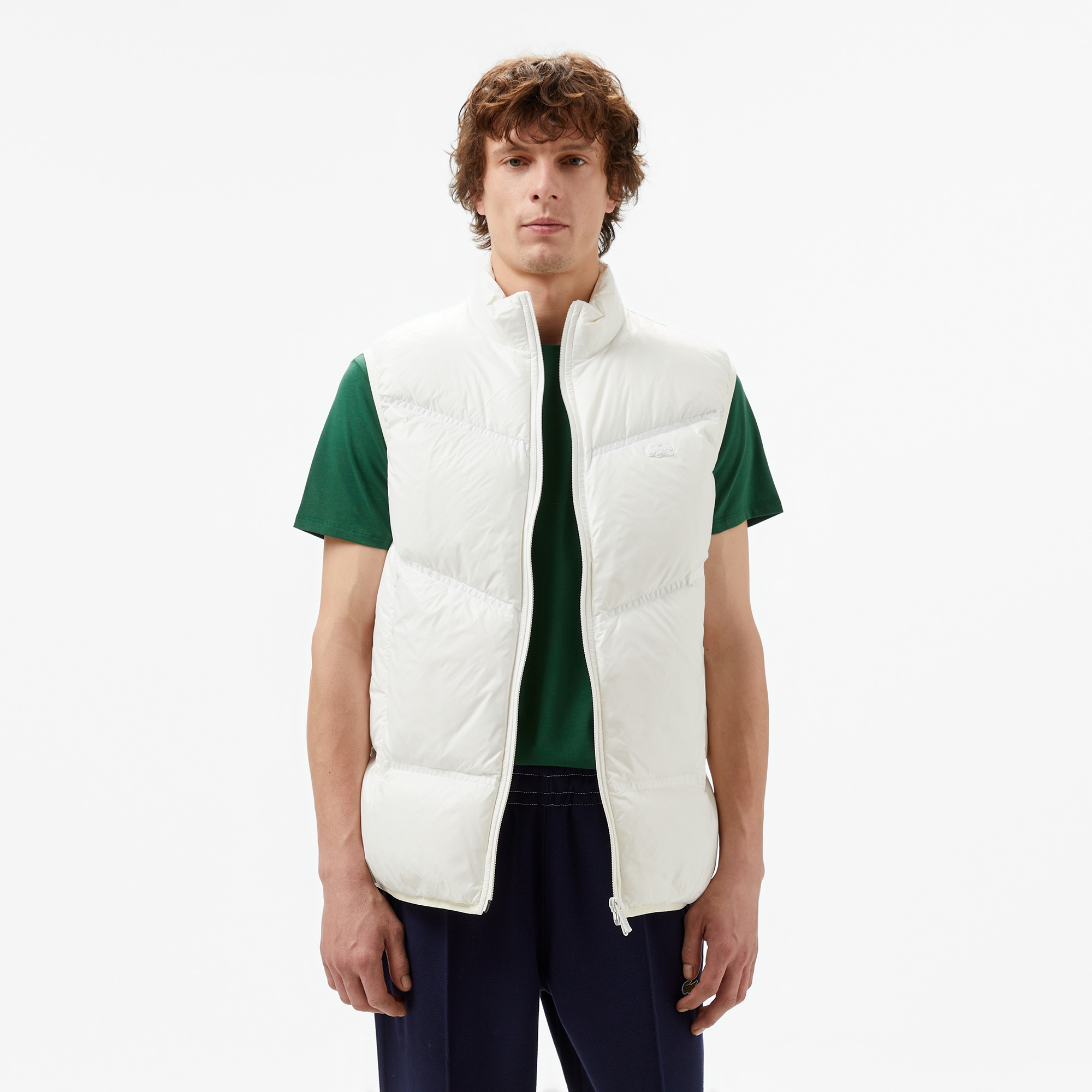 Lacoste Erkek Dik Yaka Beyaz Yelek