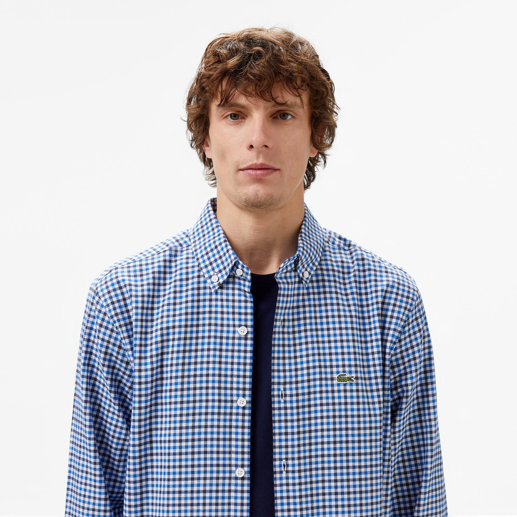 Lacoste Erkek Regular Fit Kareli Lacivert Gömlek