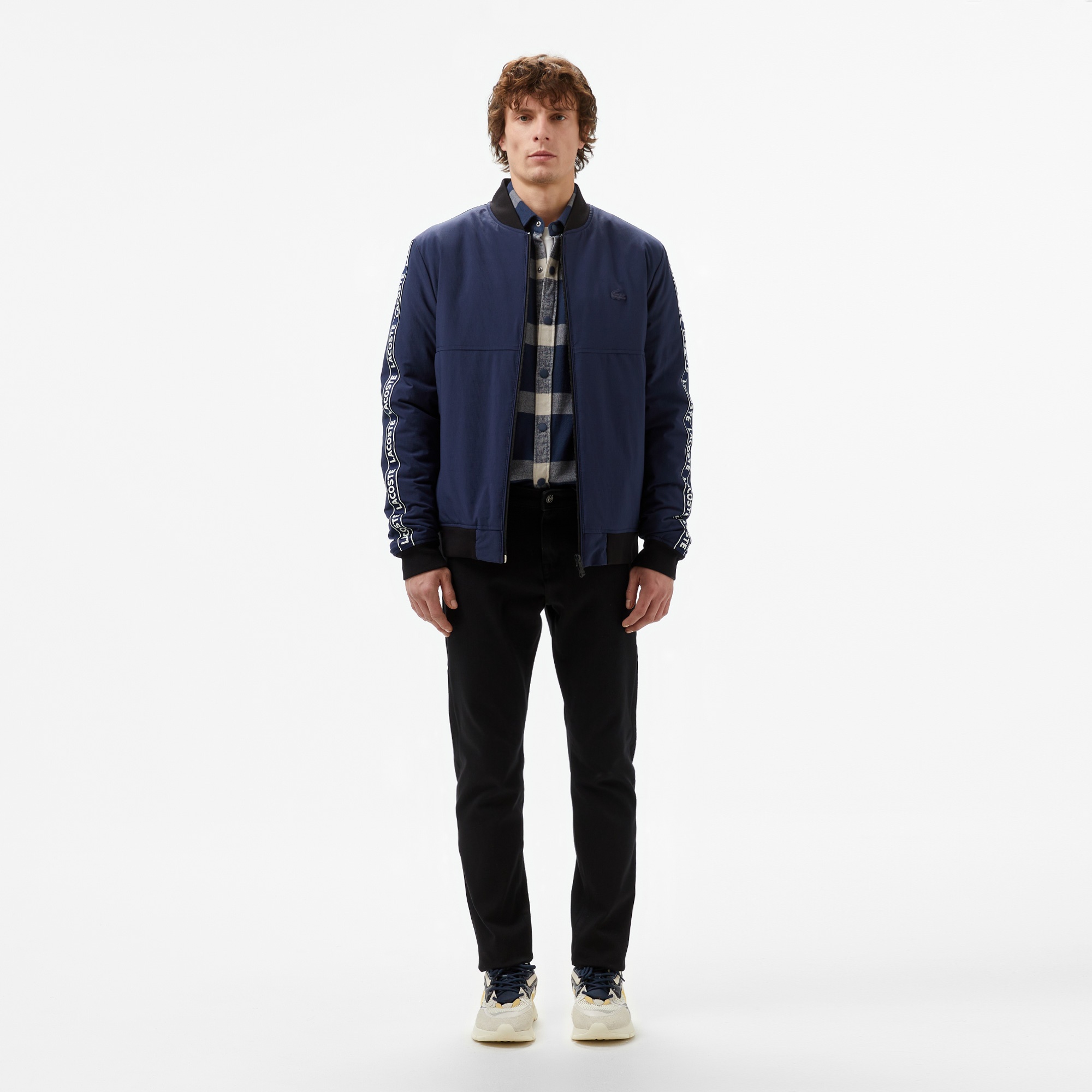 Lacoste Erkek Relaxed Fit Hakim Yaka Lacivert Mont