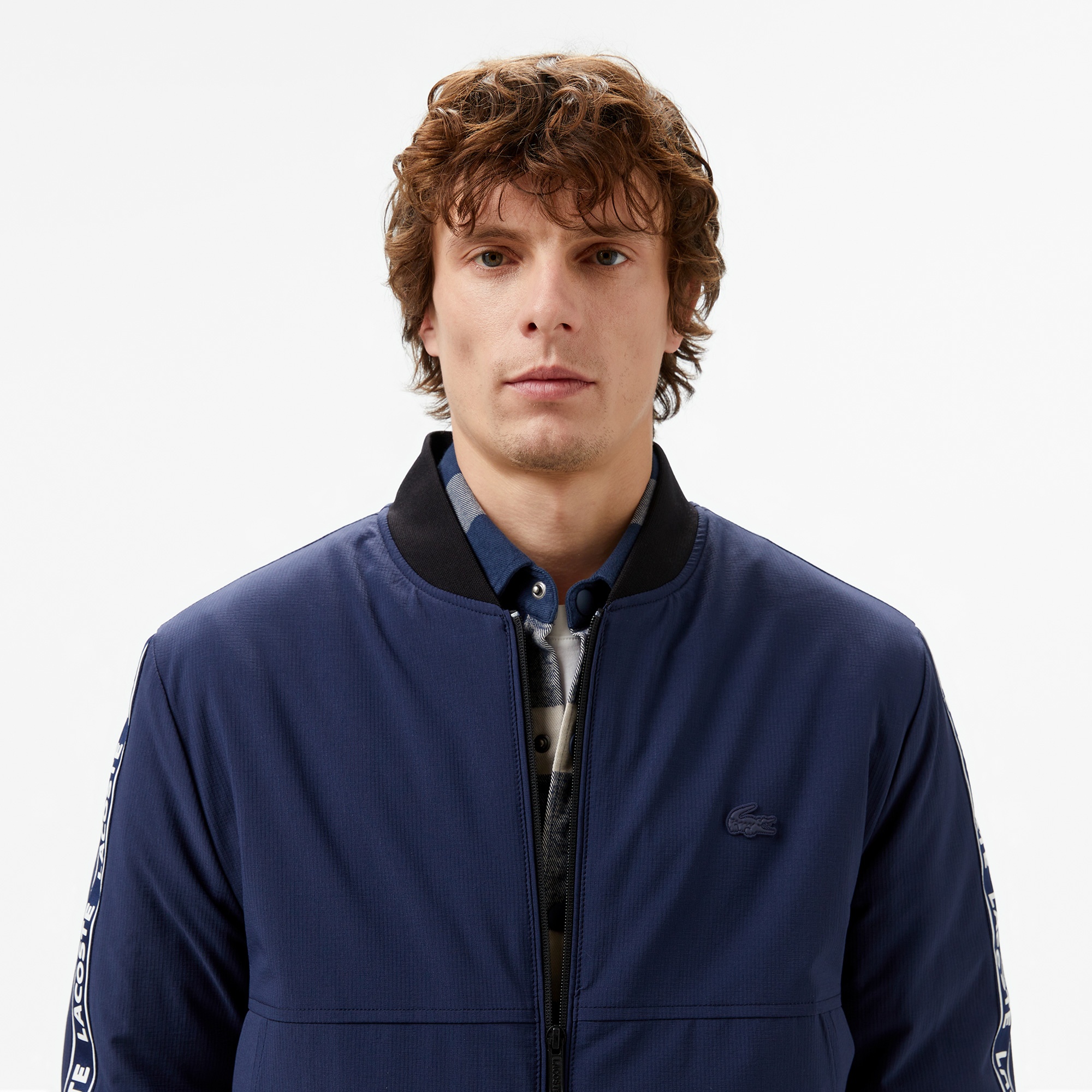 Lacoste Erkek Relaxed Fit Hakim Yaka Lacivert Mont