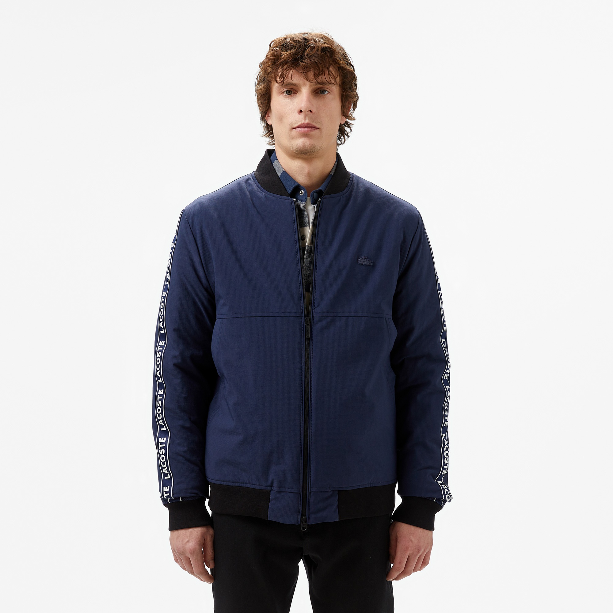 Lacoste Erkek Relaxed Fit Hakim Yaka Lacivert Mont