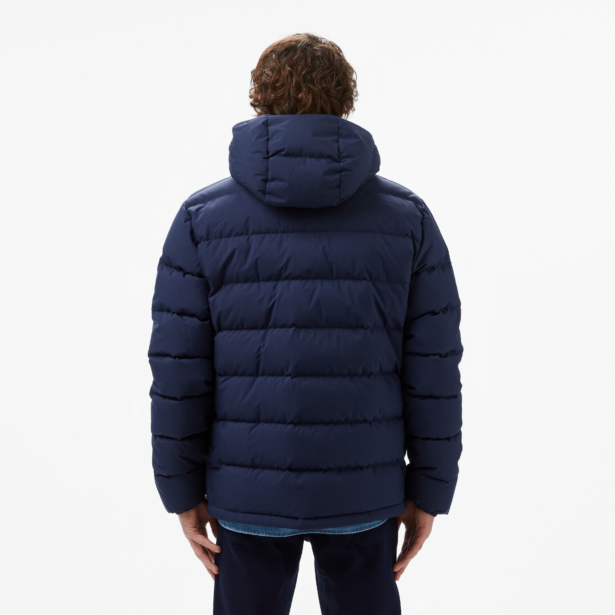 Lacoste Erkek Regular Fit Kapüşonlu Lacivert Şişme Mont