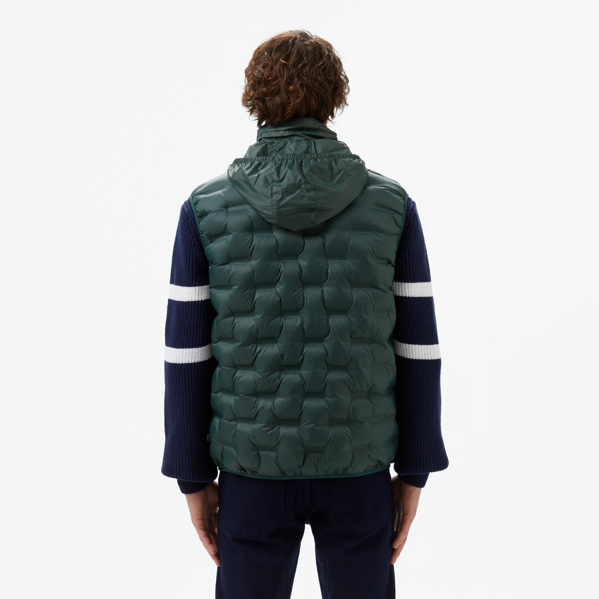 Lacoste Erkek Kapüşonlu Kapitone Koyu Yeşil Yelek