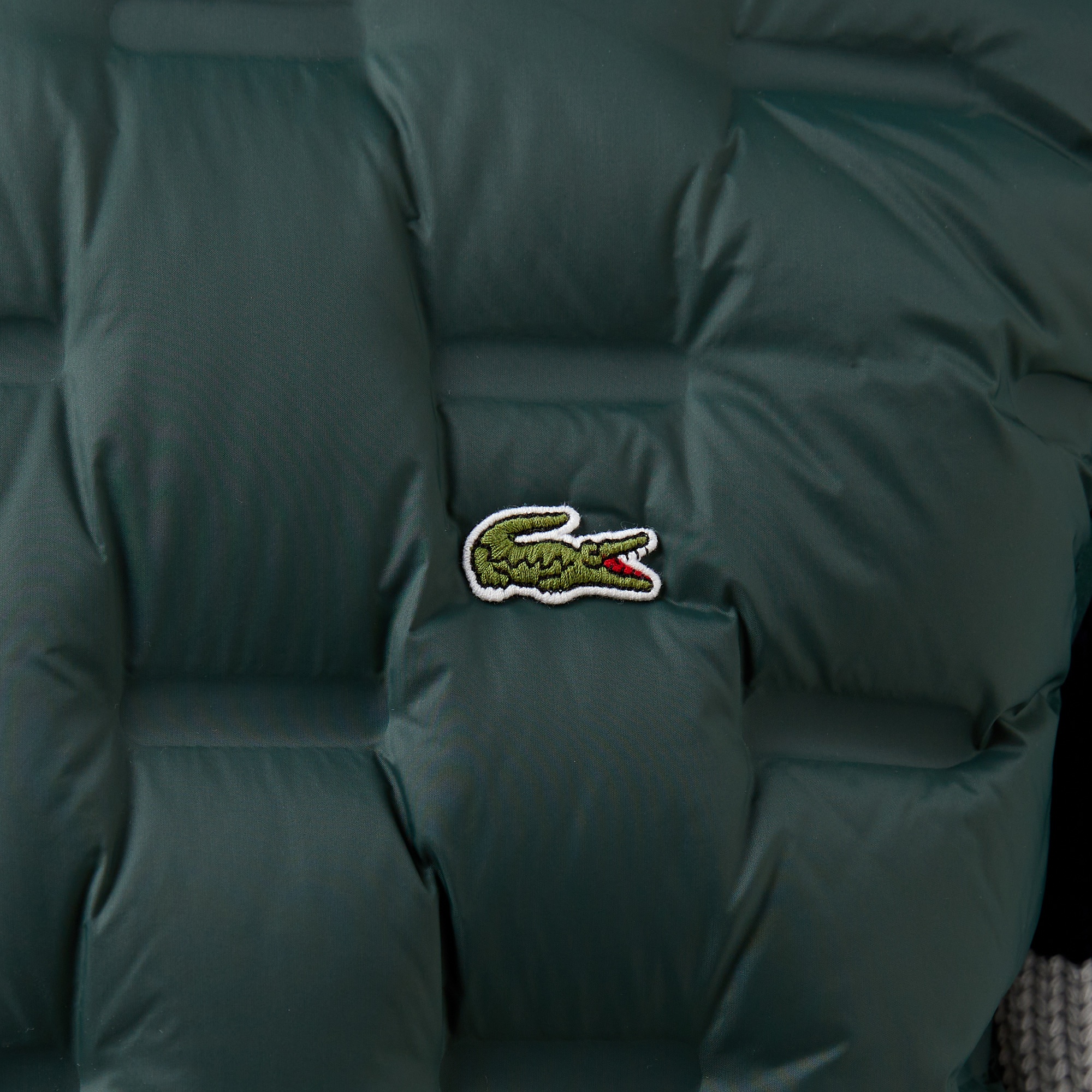 Lacoste Erkek Kapüşonlu Kapitone Koyu Yeşil Yelek