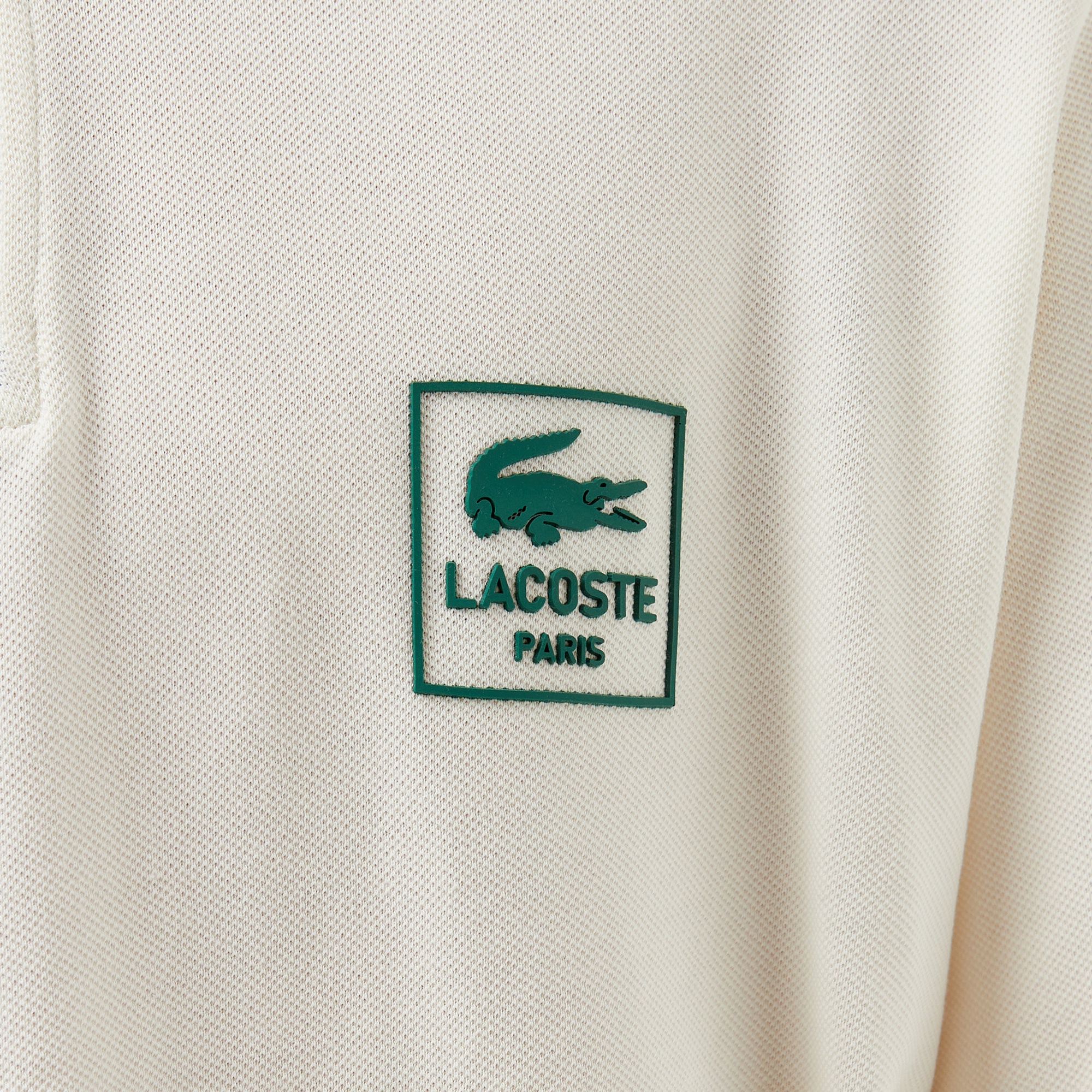 Lacoste Erkek Regular Fit Uzun Kollu Yarım Fermuarlı Beyaz Polo
