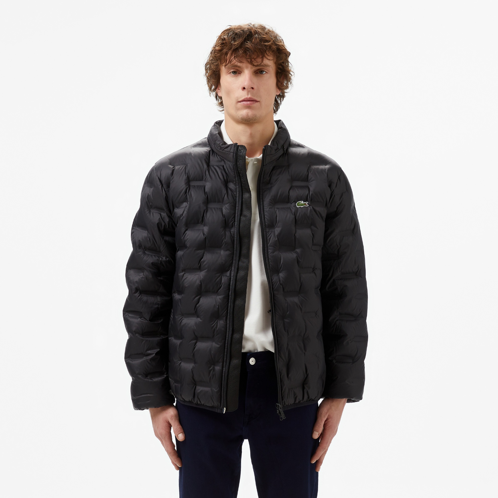 Lacoste Erkek Regular Fit Kapüşonlu Kapitone Siyah Mont