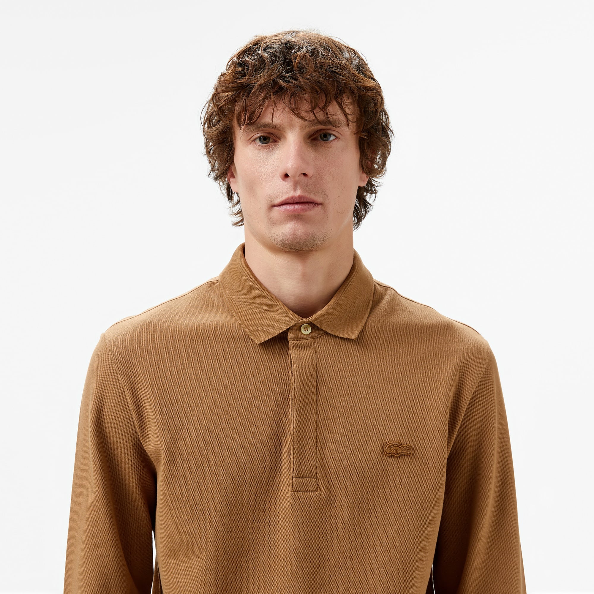 Lacoste Paris Erkek Regular Fit Uzun Kollu Kahverengi Polo