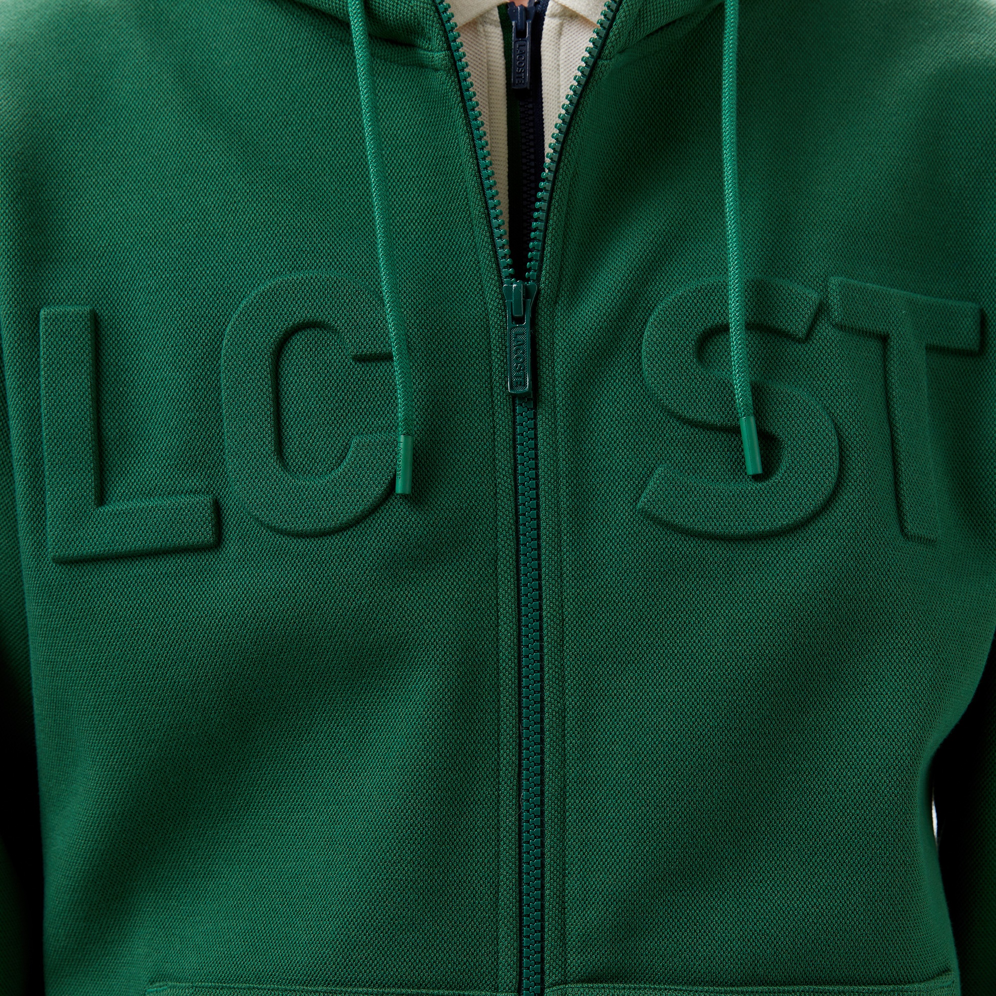 Lacoste Erkek Relaxed Fit Kapüşonlu Baskılı Yeşil Sweatshirt