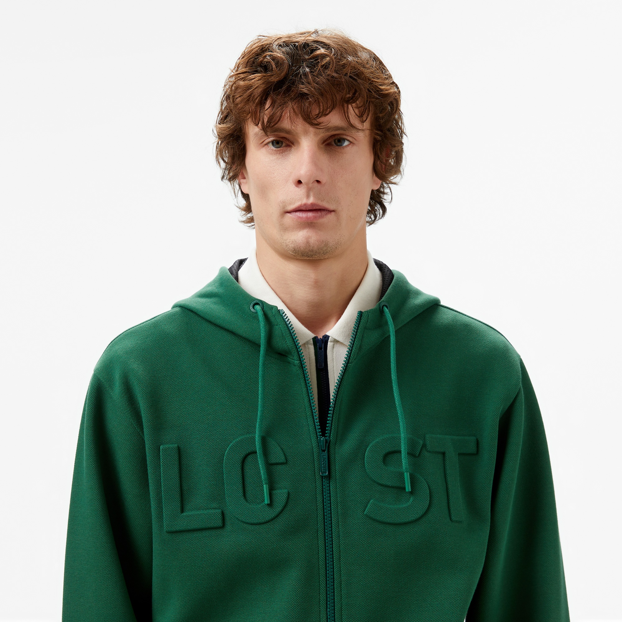 Lacoste Erkek Relaxed Fit Kapüşonlu Baskılı Yeşil Sweatshirt