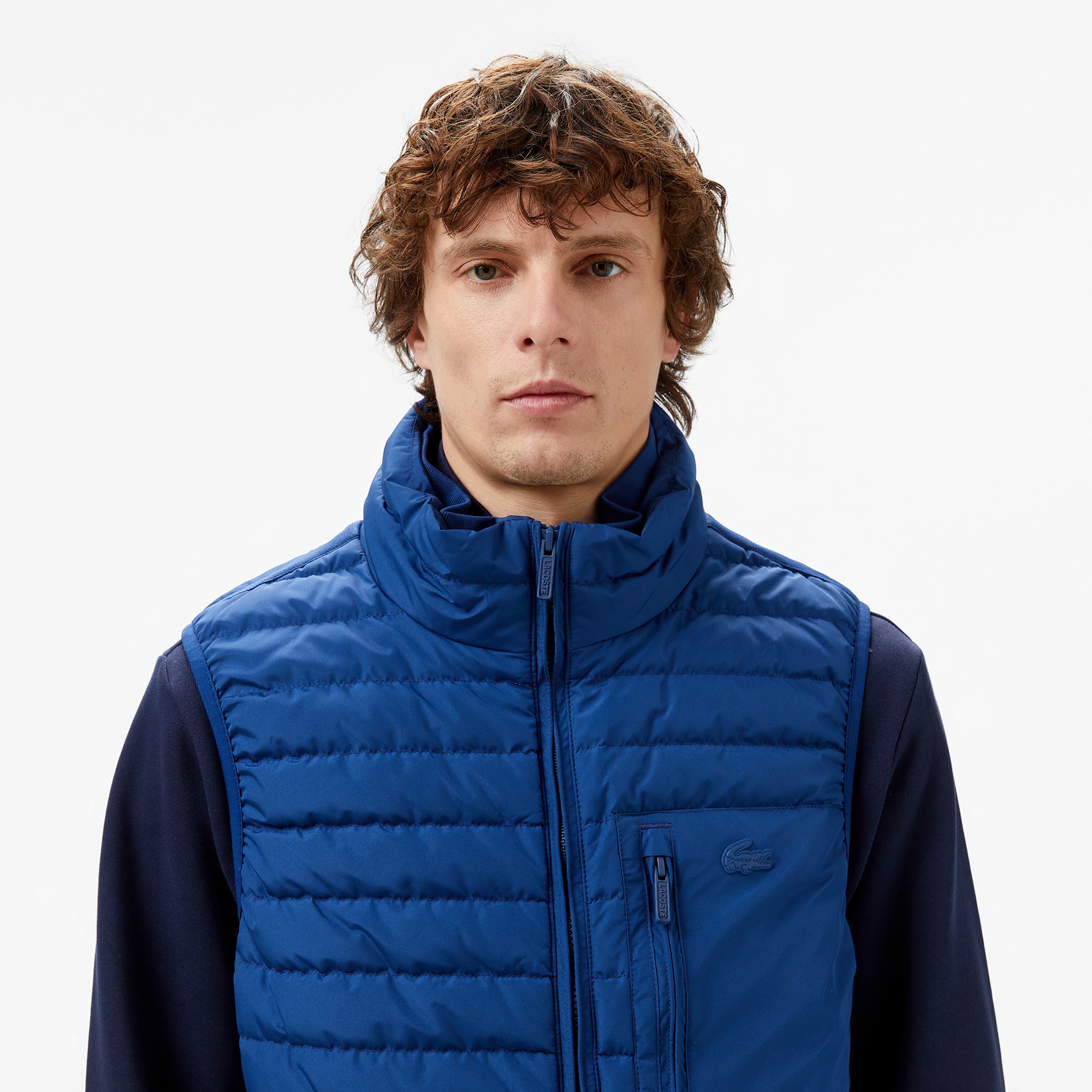 Lacoste Erkek Dik Yaka Lacivert Yelek