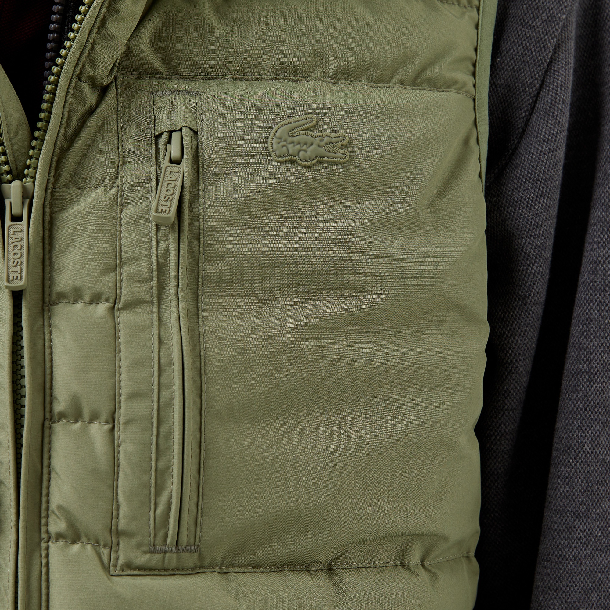 Lacoste Erkek Dik Yaka Haki Yelek