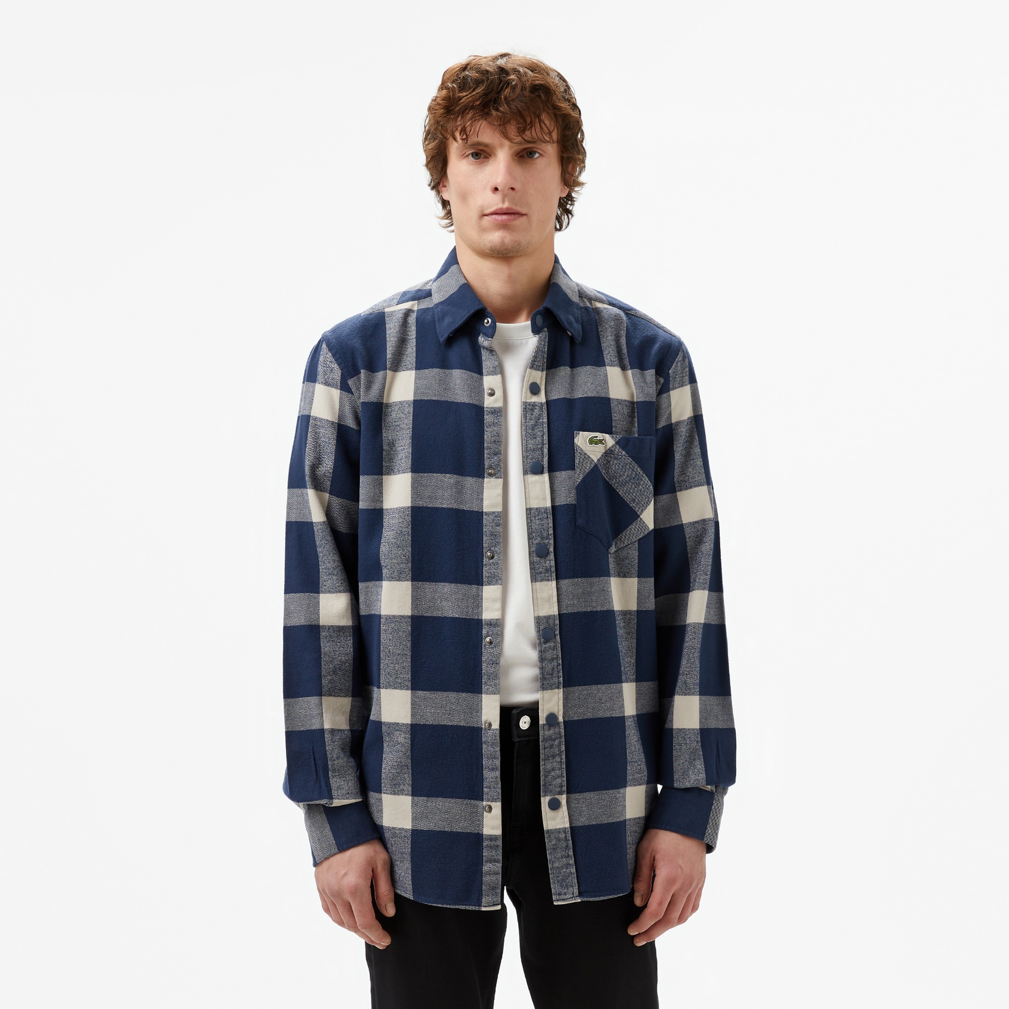 Lacoste Erkek Regular Fit Ekose Lacivert Gömlek