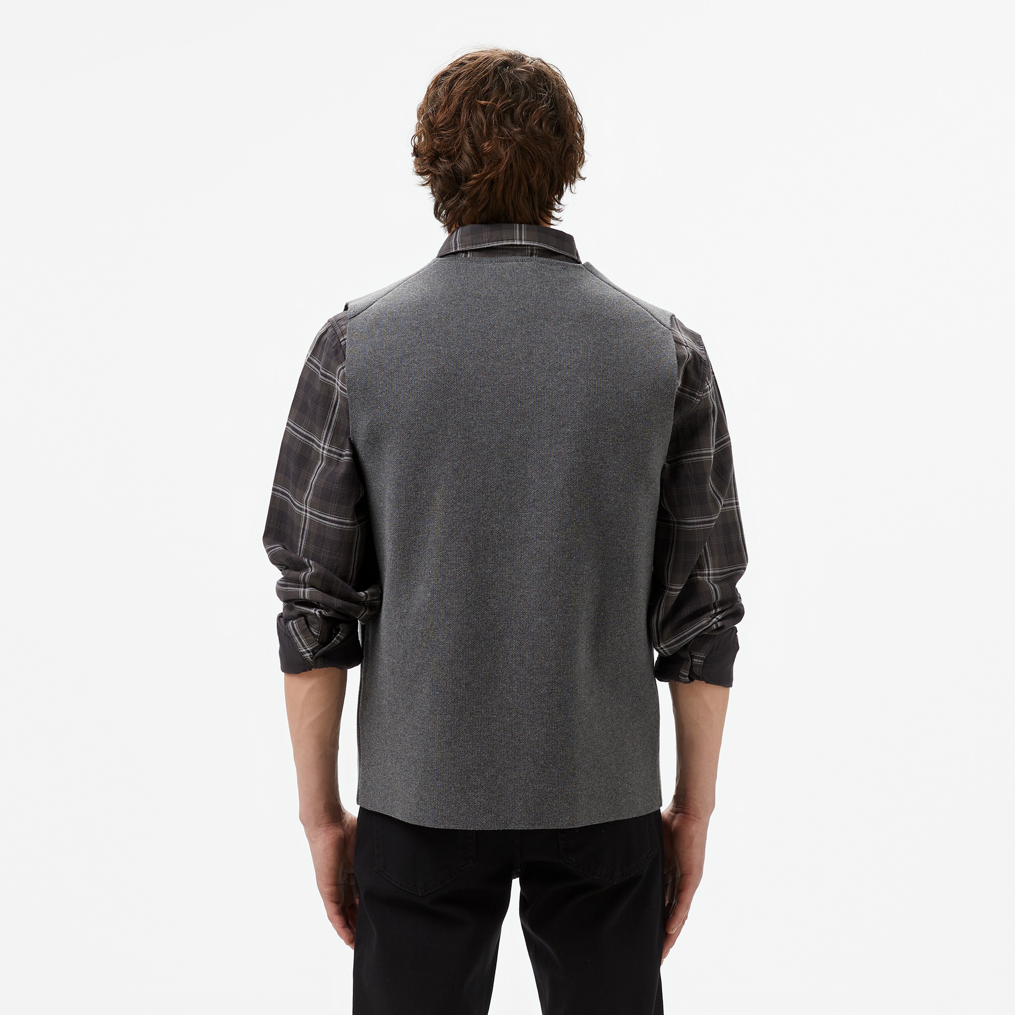 Lacoste Erkek Classic Fit Gri Triko Yelek