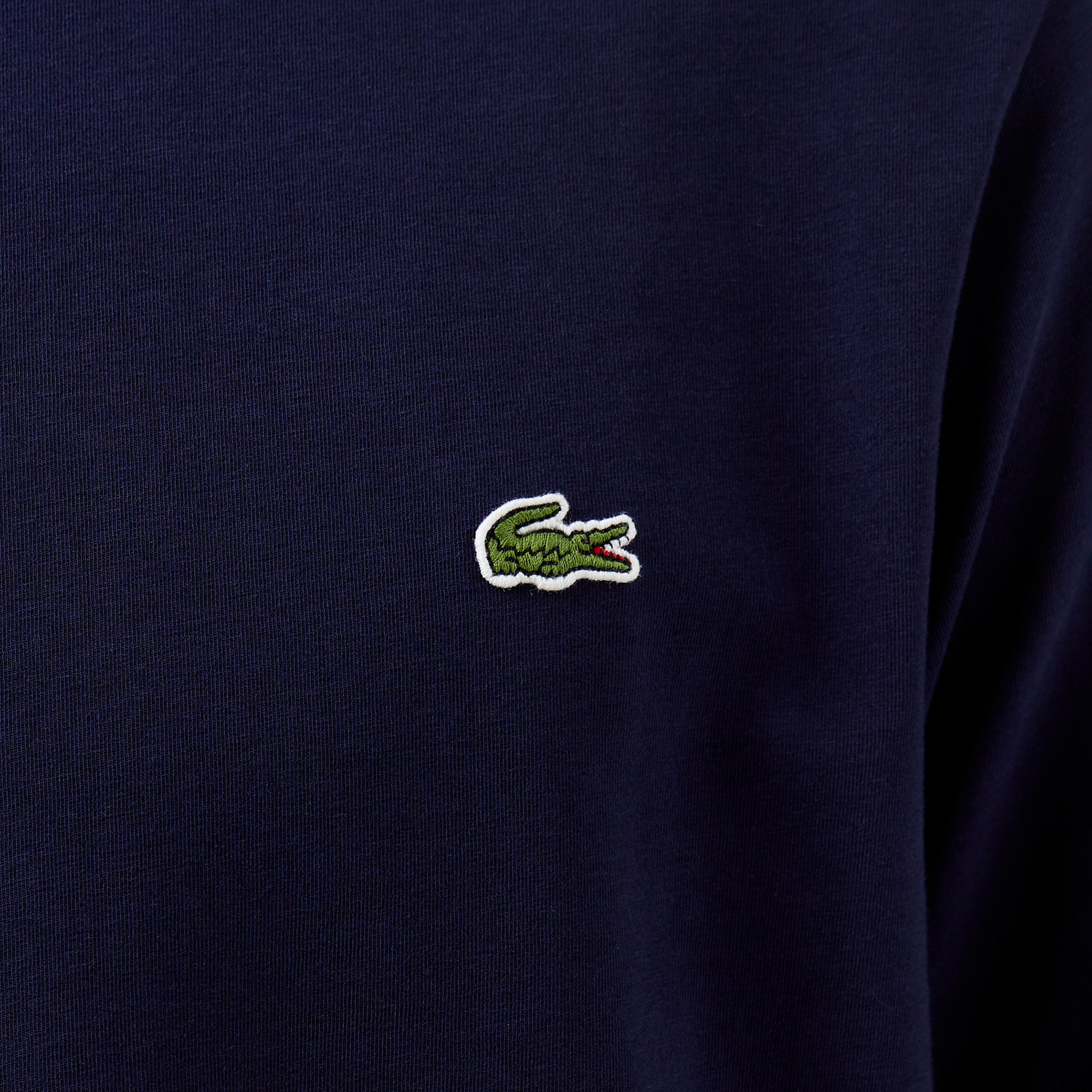 Erkek Slim Fit Uzun Kollu Bisiklet Yaka Lacivert T-Shirt