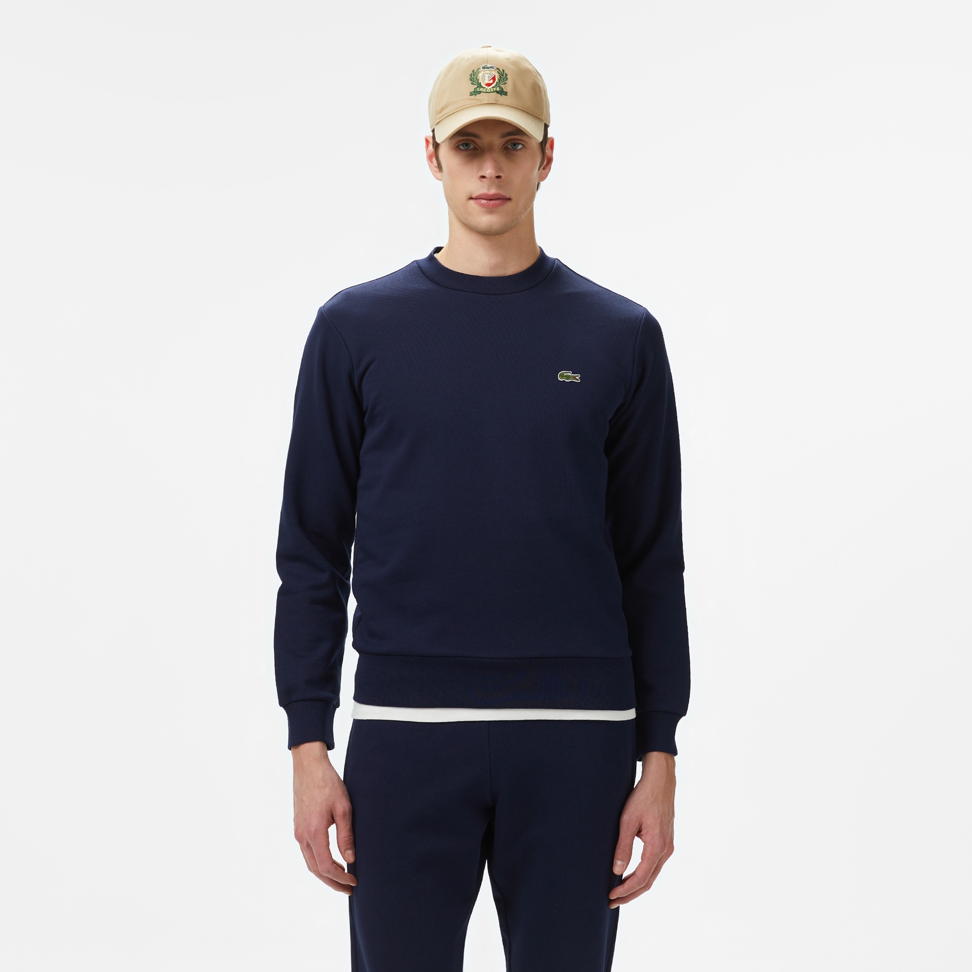 Lacoste Erkek Classic Fit Bisiklet Yaka Organik Pamuk Lacivert Sweatshirt