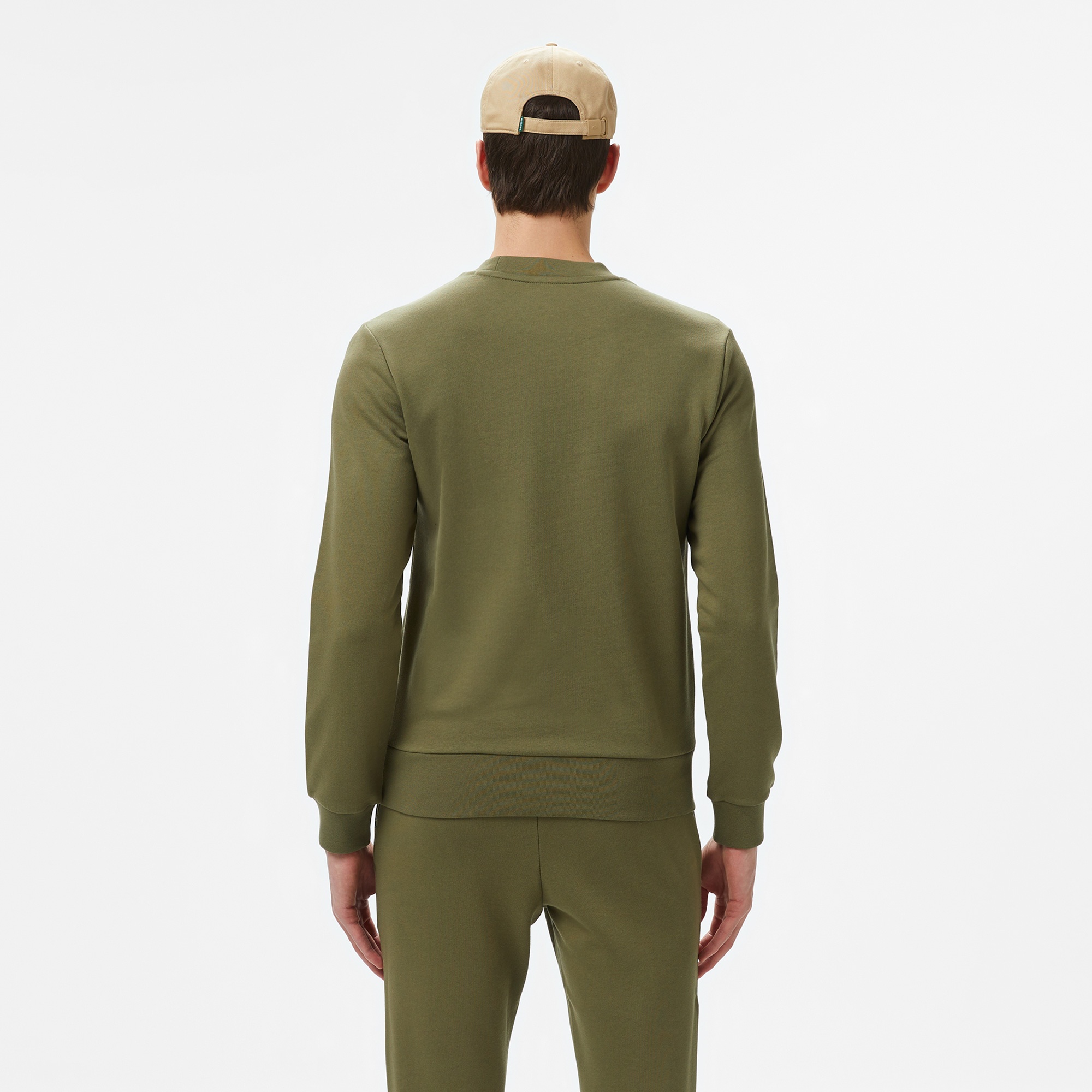 Lacoste Erkek Classic Fit Bisiklet Yaka Haki Sweatshirt