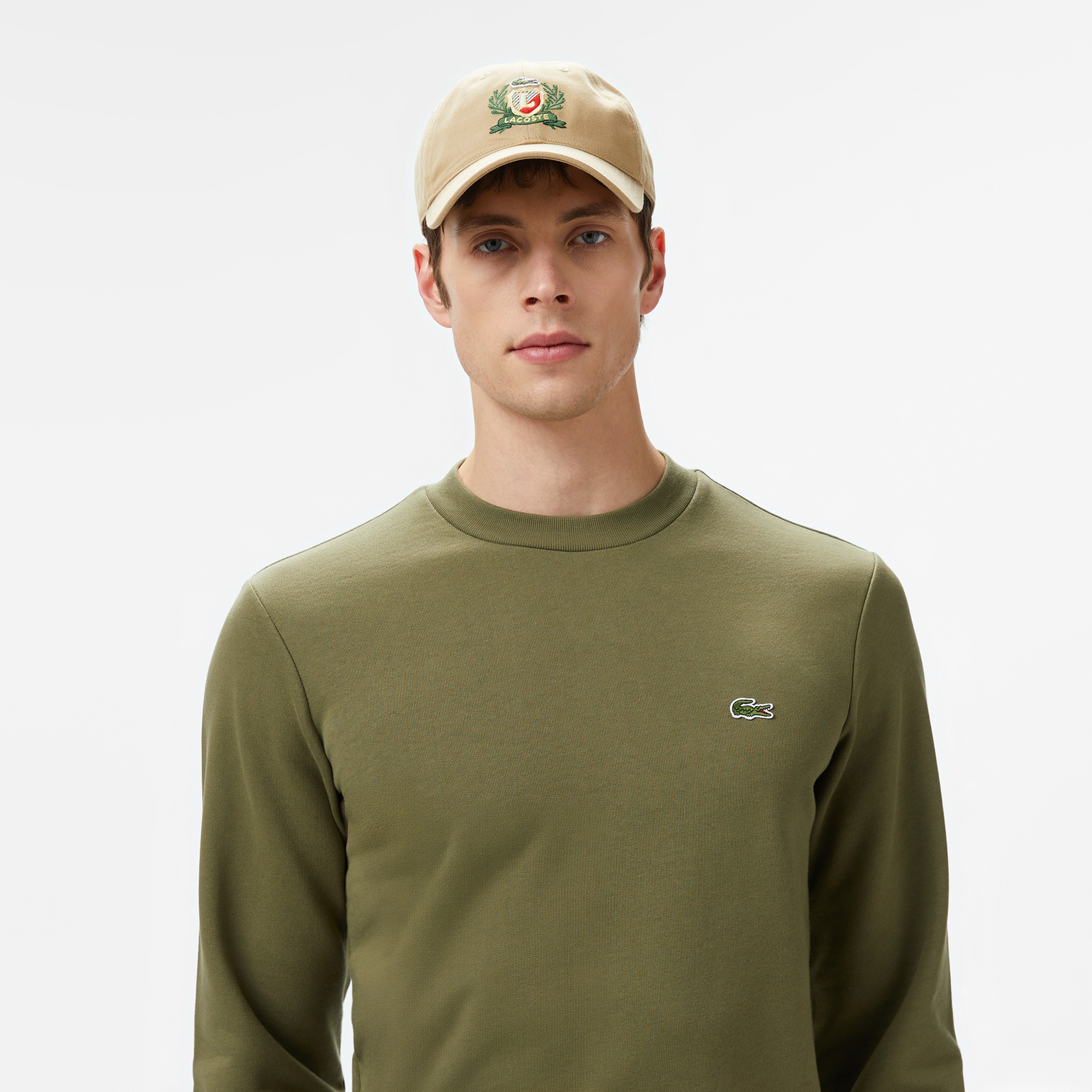 Lacoste Erkek Classic Fit Bisiklet Yaka Haki Sweatshirt