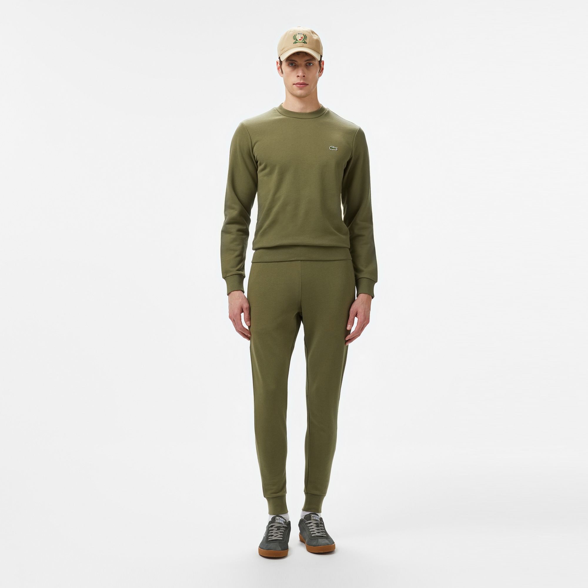 Lacoste Erkek Classic Fit Bisiklet Yaka Haki Sweatshirt